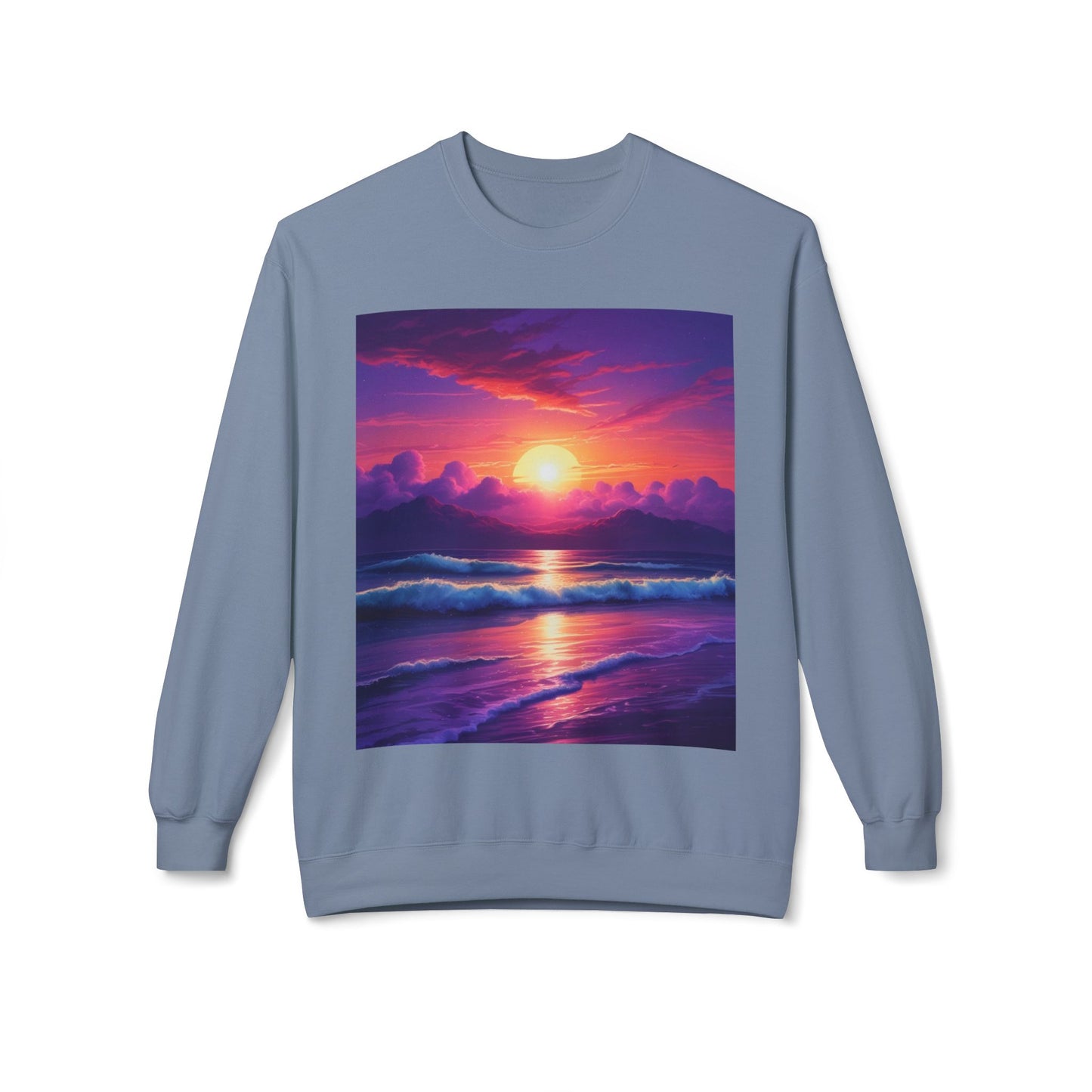 Sunset Ocean Crewneck Sweatshirt - Cozy Layer for Beach Lovers, Gift for Nature Enthusiasts, Perfect for Casual Days, Vibrant Art Apparel