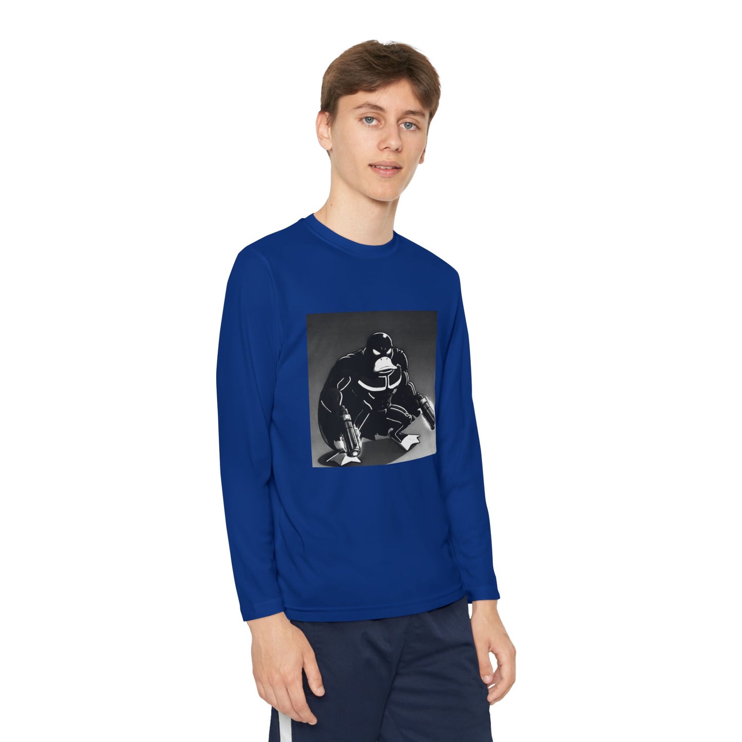 Agent Quacks Series Youth Long Sleeve Competitor Tee - Vigilante Quacks Design