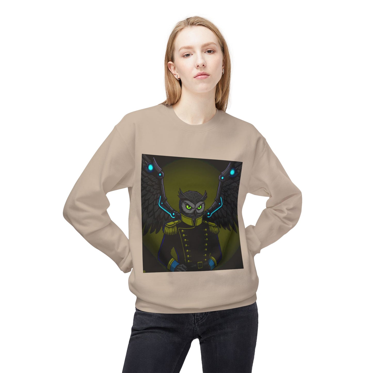 Agent Quacks Series Unisex Midweight Softstyle Fleece Crewneck Sweatshirt - General Onyx Design