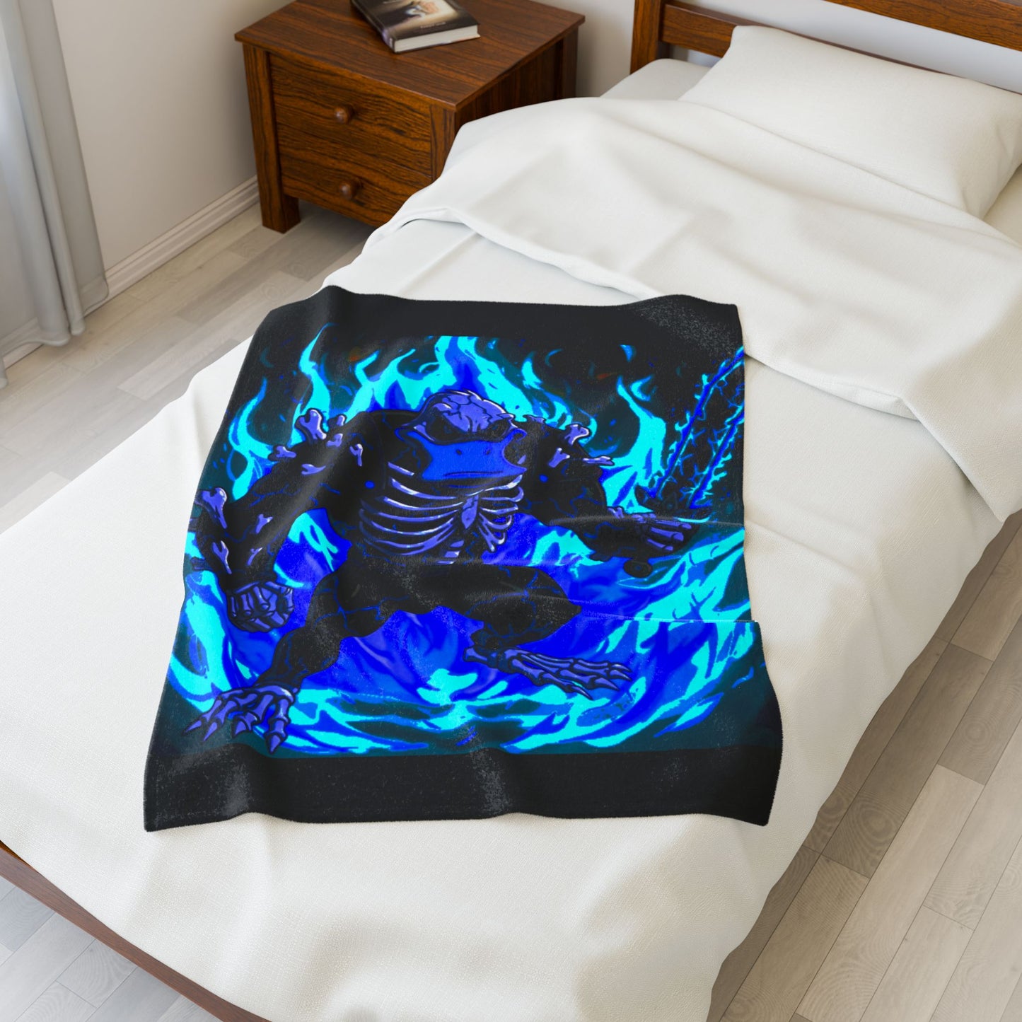 Halloween Agent Quacks Series Velveteen Plush Blanket - Skeleton Quacks Design