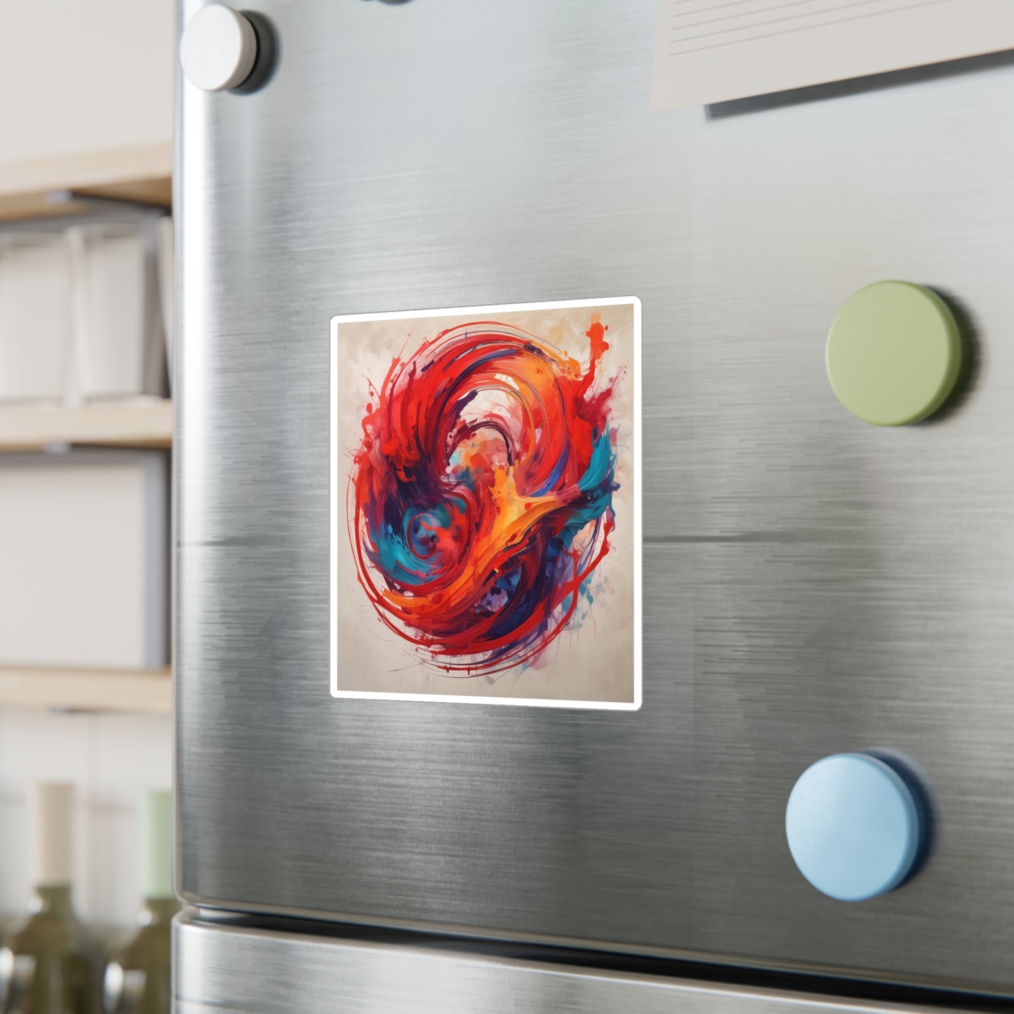 Abstract Swirl Painting Kiss-Cut Vinyl Decals