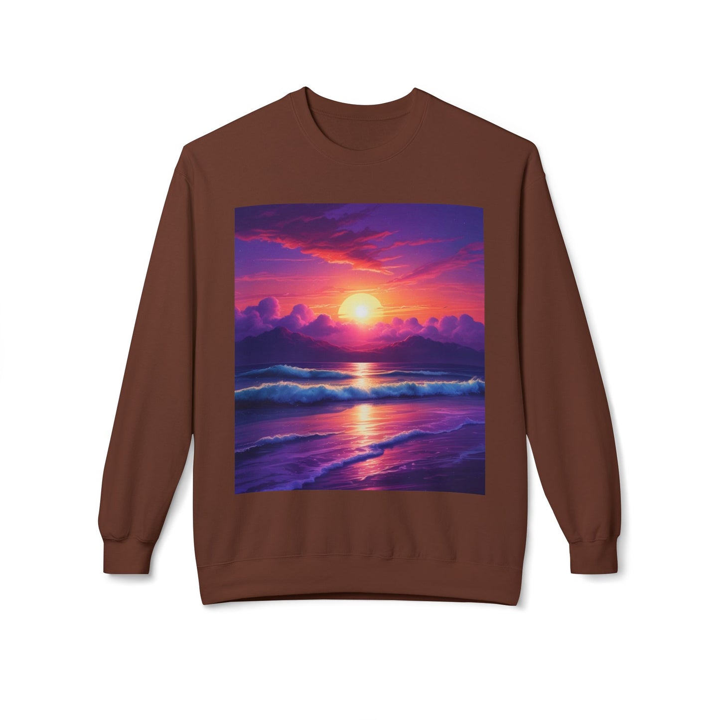 Sunset Ocean Crewneck Sweatshirt - Cozy Layer for Beach Lovers, Gift for Nature Enthusiasts, Perfect for Casual Days, Vibrant Art Apparel