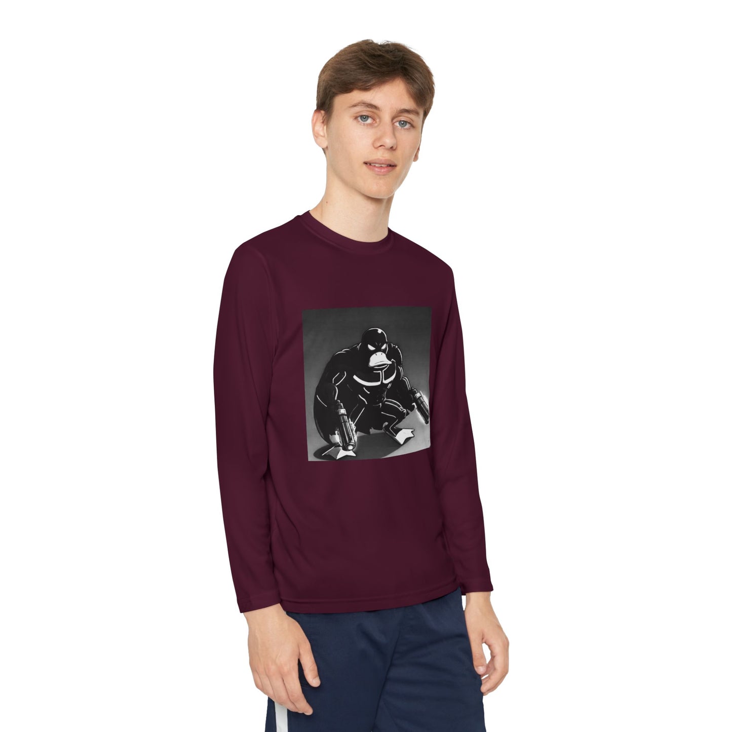 Agent Quacks Series Youth Long Sleeve Competitor Tee - Vigilante Quacks Design