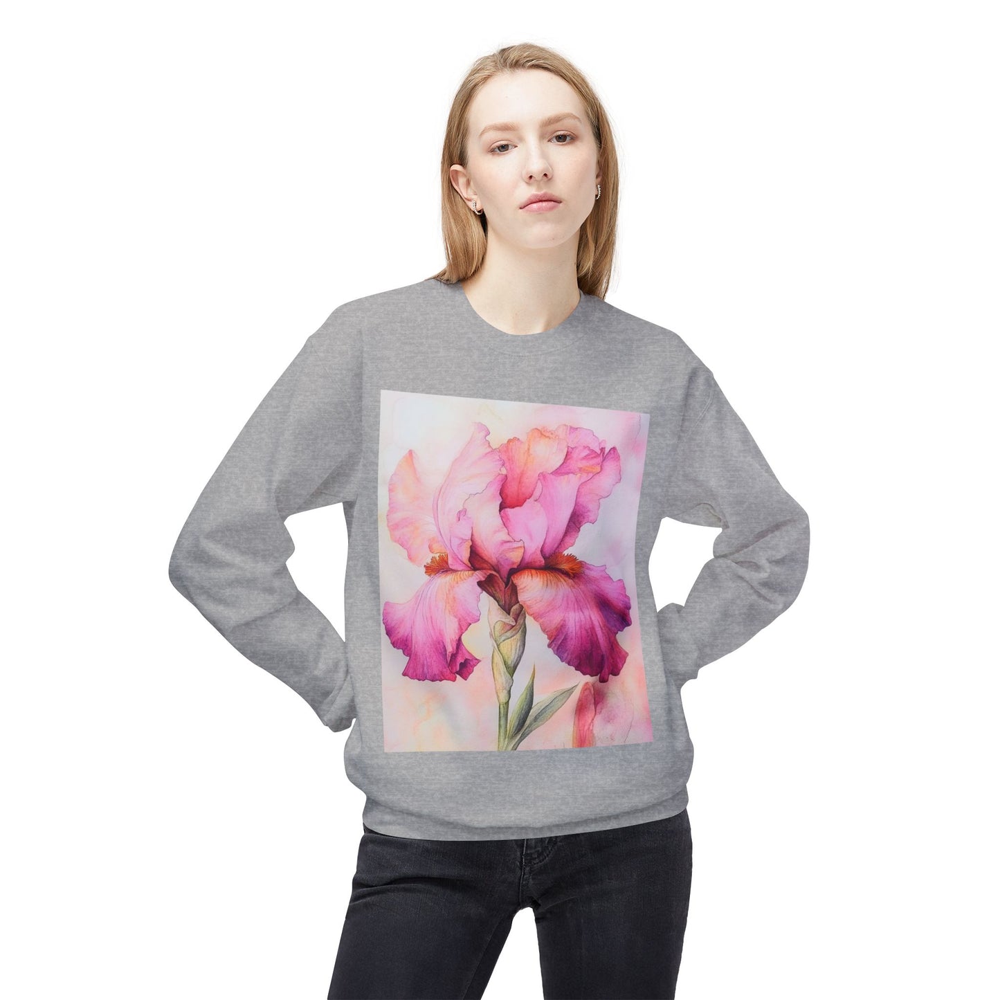 Floral Print Crewneck Sweatshirt, Cozy Sweatshirt, Spring Fashion, Gift for Her, Casual Outfit, Comfortable Fleece