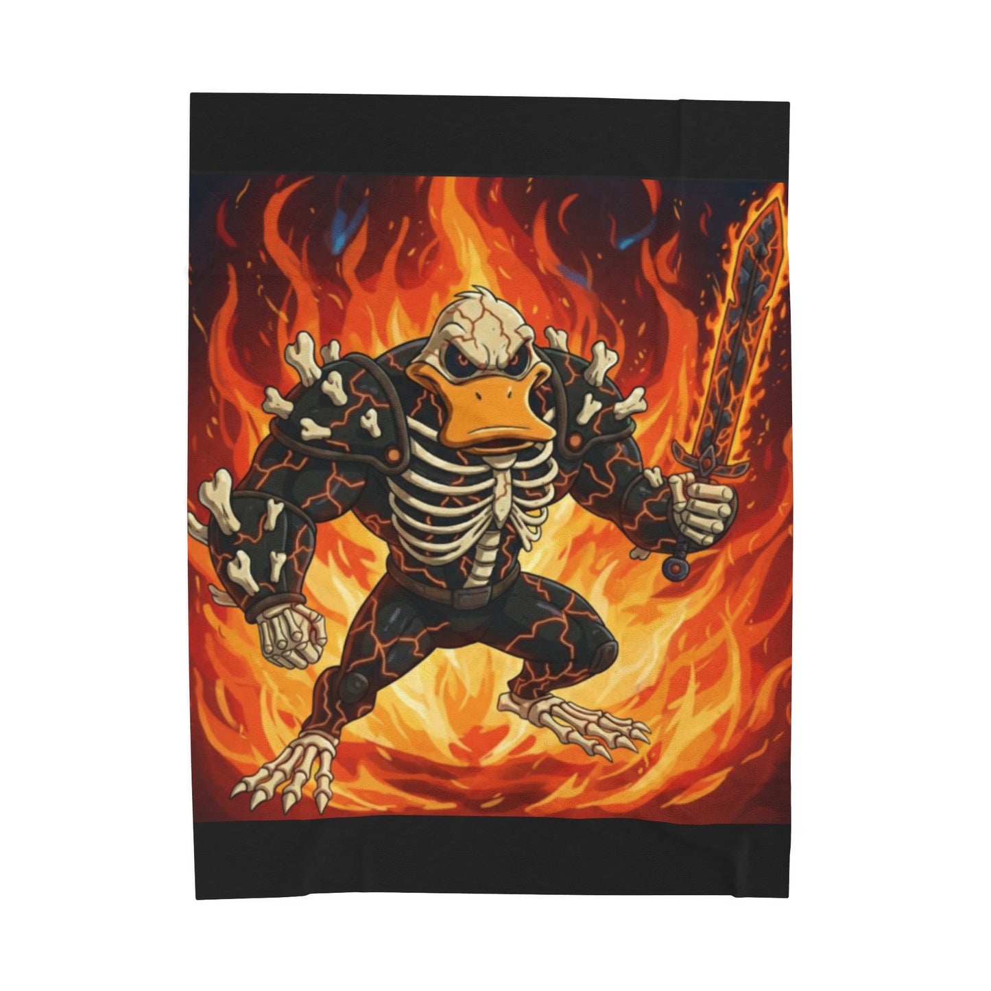 Halloween Agent Quacks Series Velveteen Plush Blanket - Skeleton Quacks Design