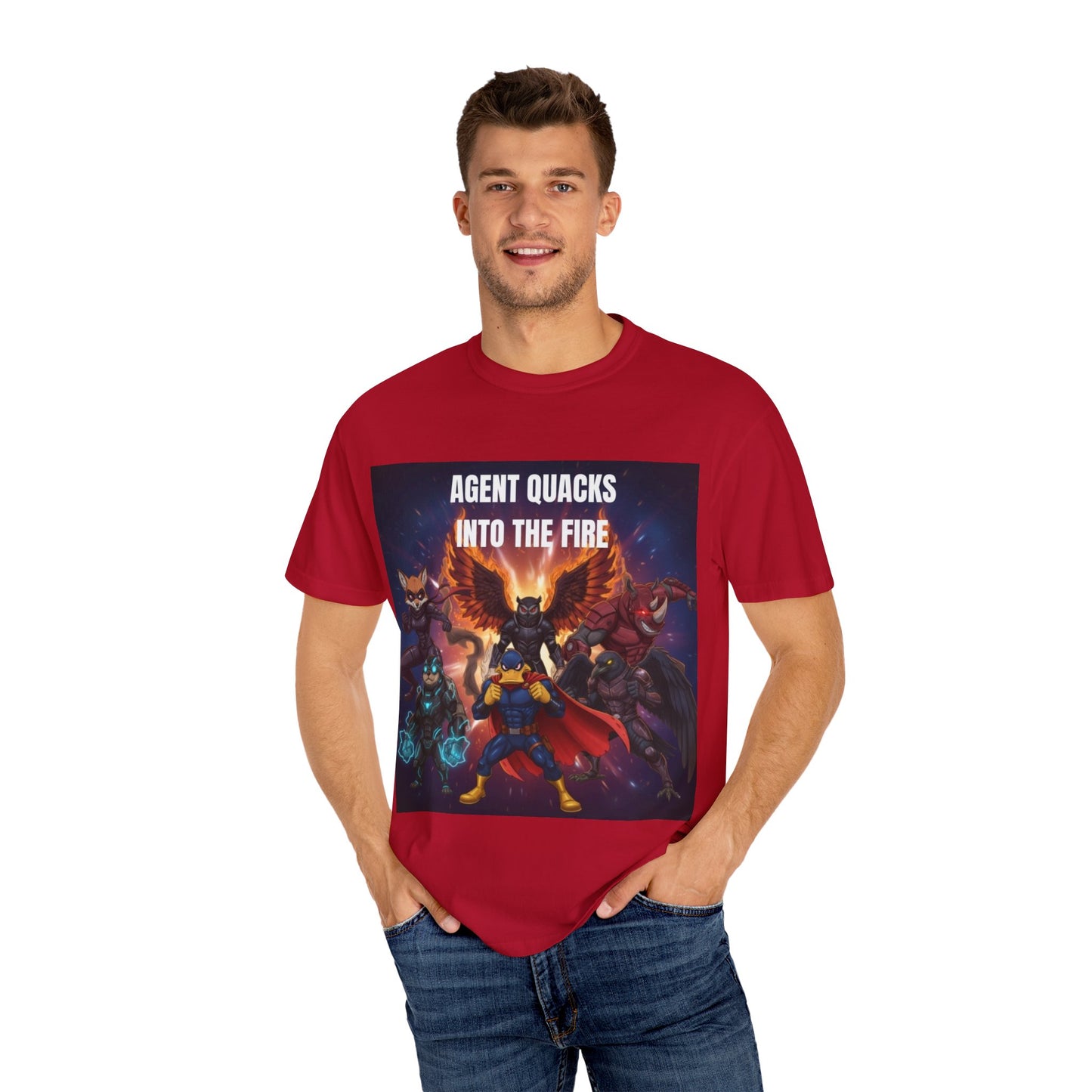 Agent Quacks – Into the Fire | Unisex Garment-Dyed T-Shirt