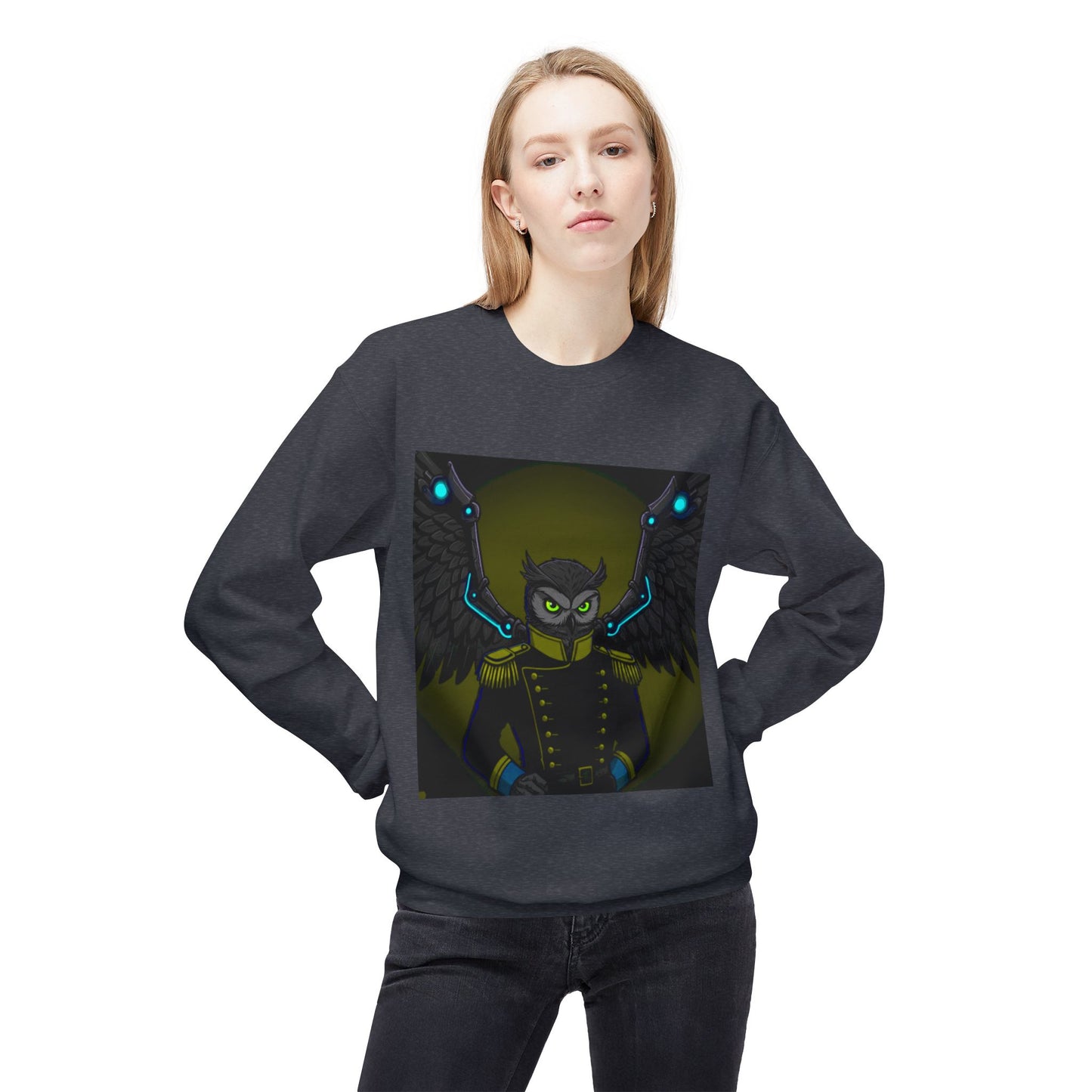 Agent Quacks Series Unisex Midweight Softstyle Fleece Crewneck Sweatshirt - General Onyx Design