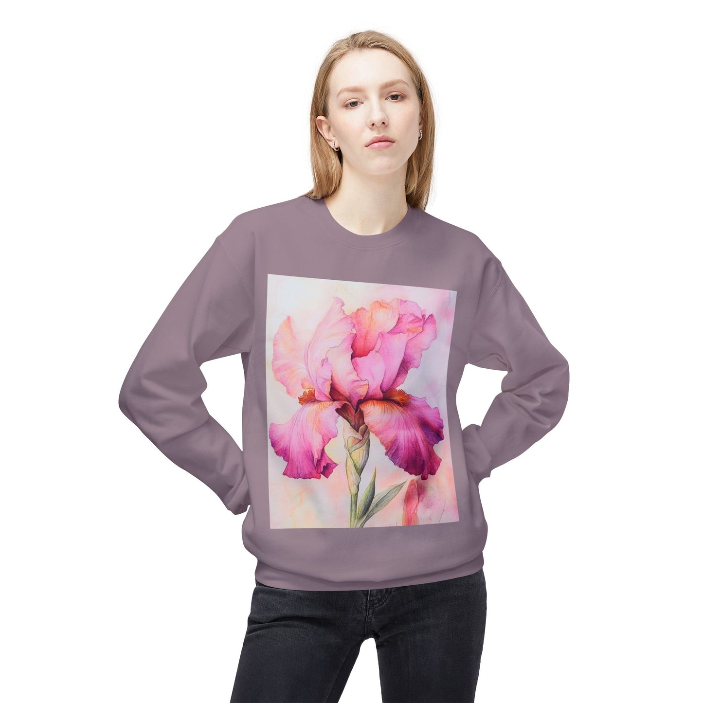 Floral Print Crewneck Sweatshirt, Cozy Sweatshirt, Spring Fashion, Gift for Her, Casual Outfit, Comfortable Fleece