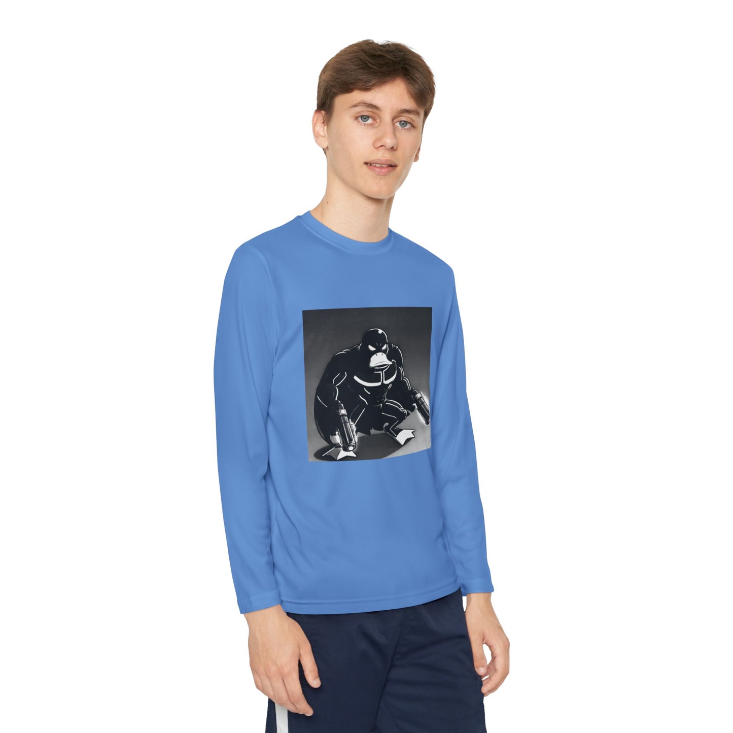 Agent Quacks Series Youth Long Sleeve Competitor Tee - Vigilante Quacks Design