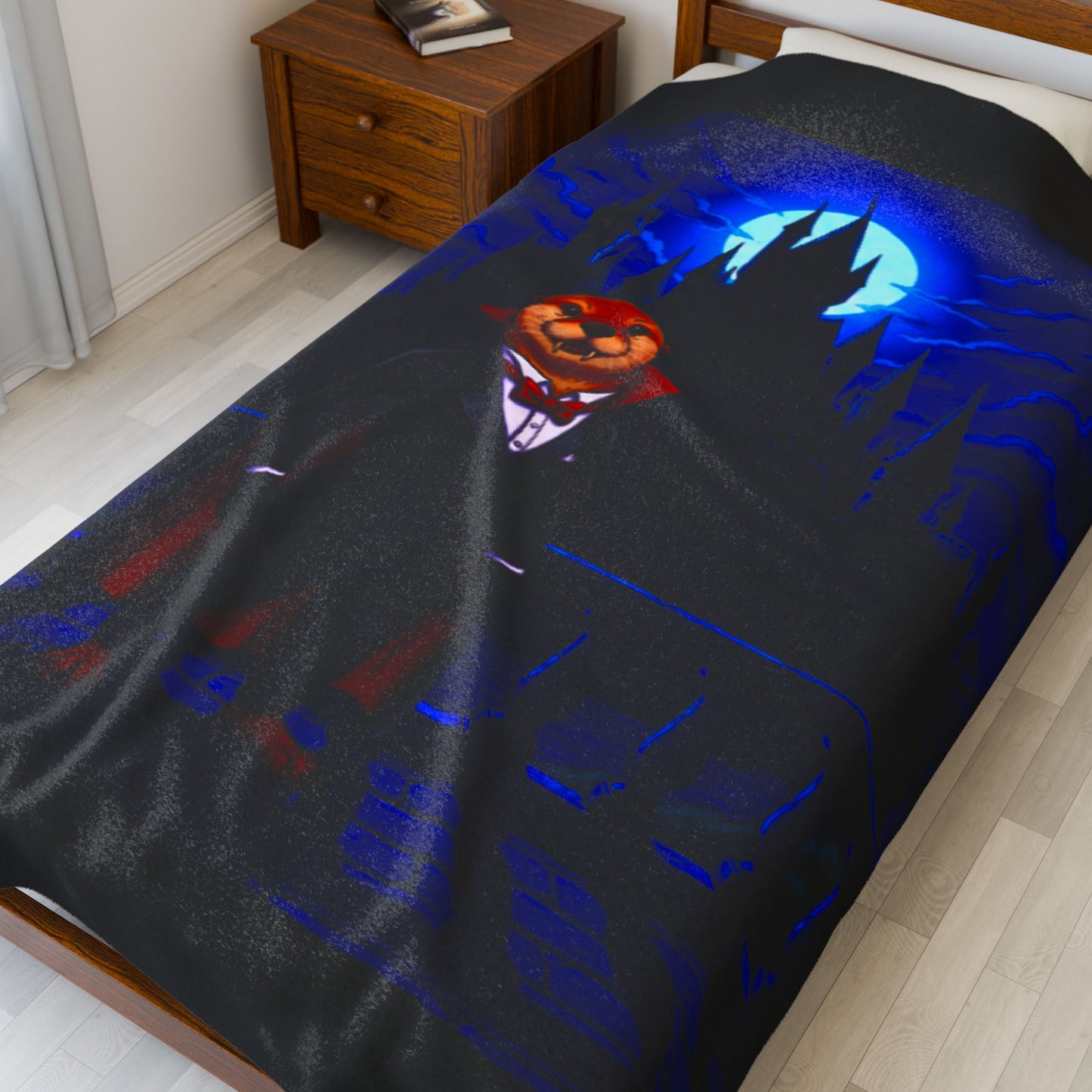 Halloween Agent Quacks Series Velveteen Plush Blanket - Vampire Gearshift Design