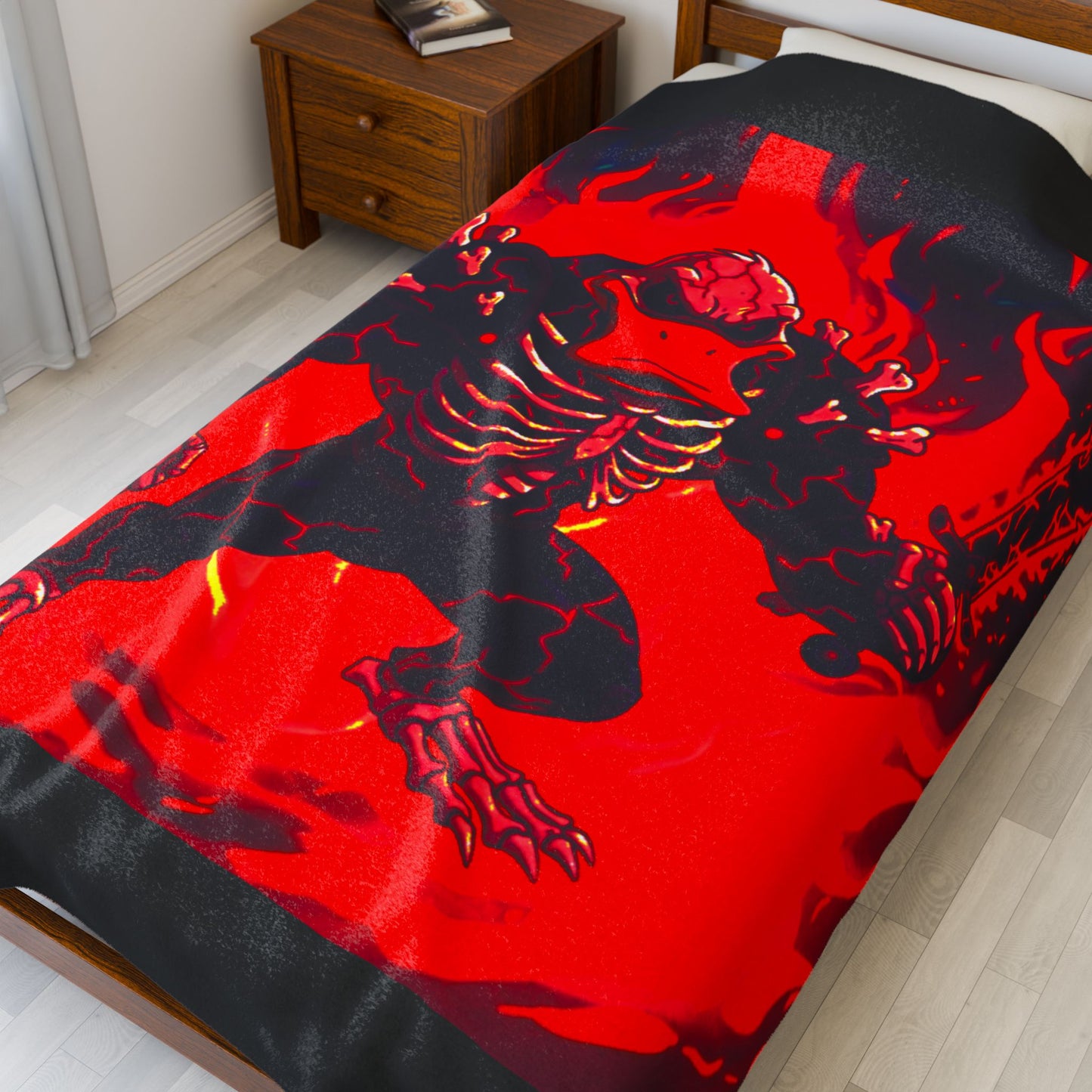 Halloween Agent Quacks Series Velveteen Plush Blanket - Skeleton Quacks Design
