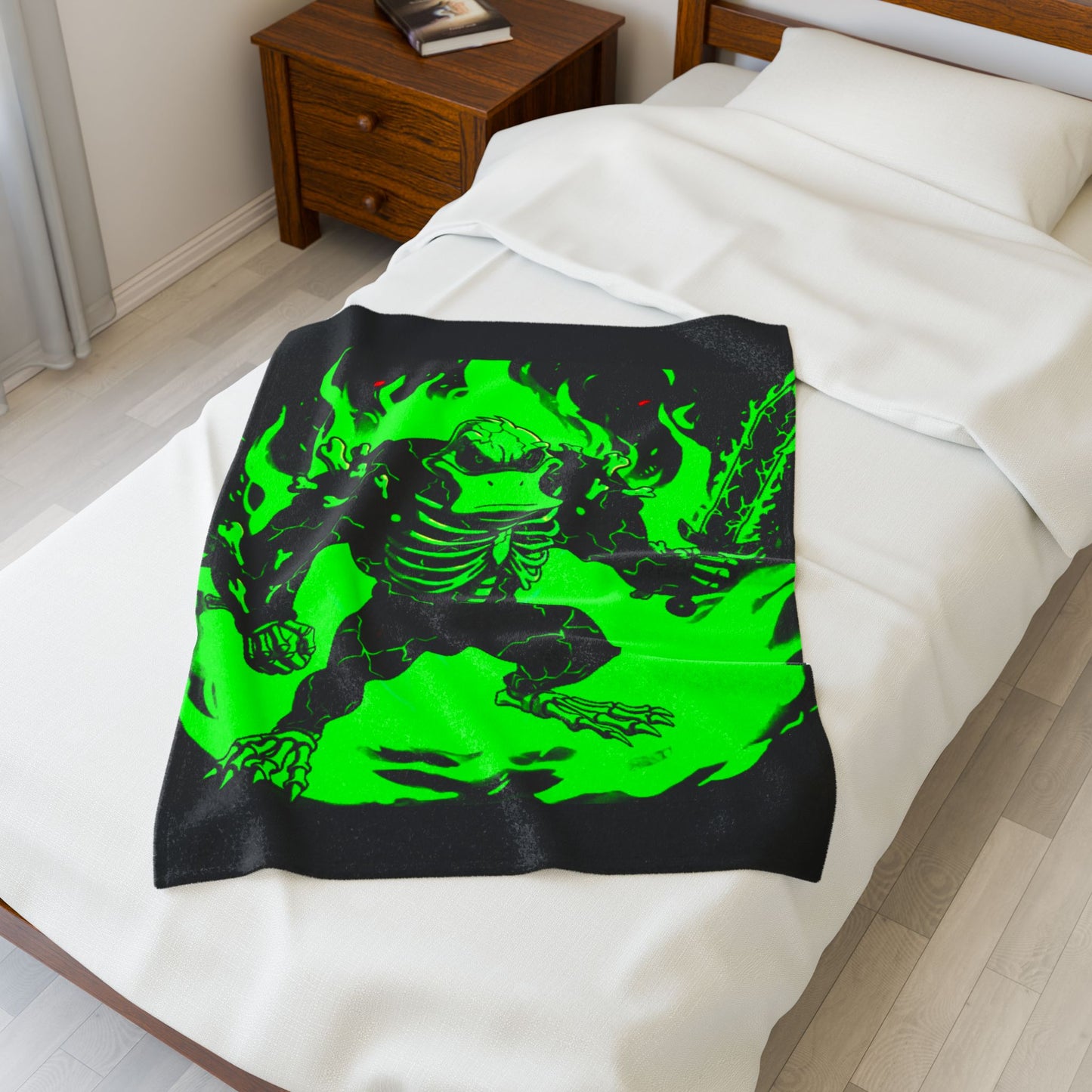 Halloween Agent Quacks Series Velveteen Plush Blanket - Skeleton Quacks Design