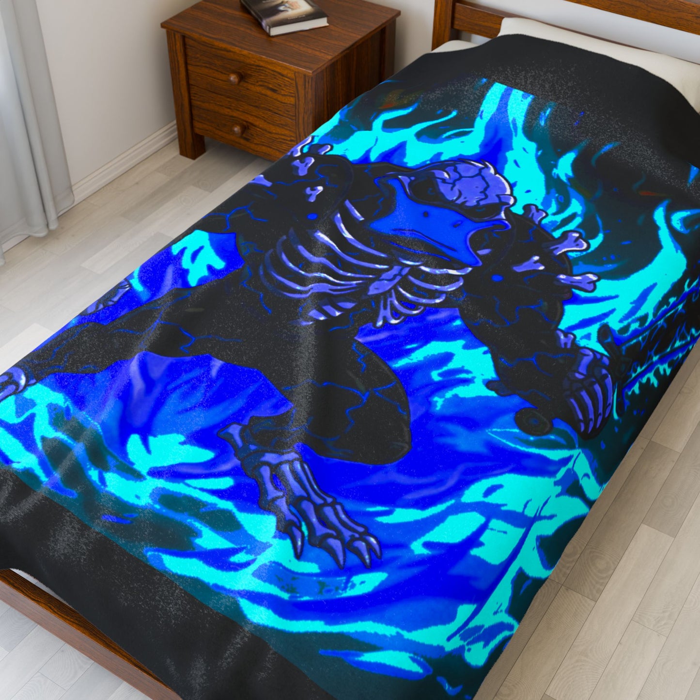 Halloween Agent Quacks Series Velveteen Plush Blanket - Skeleton Quacks Design