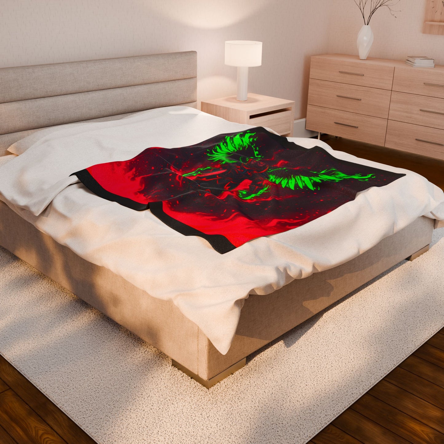 Halloween Agent Quacks Series Velveteen Plush Blanket - Fiery General Onyx Design
