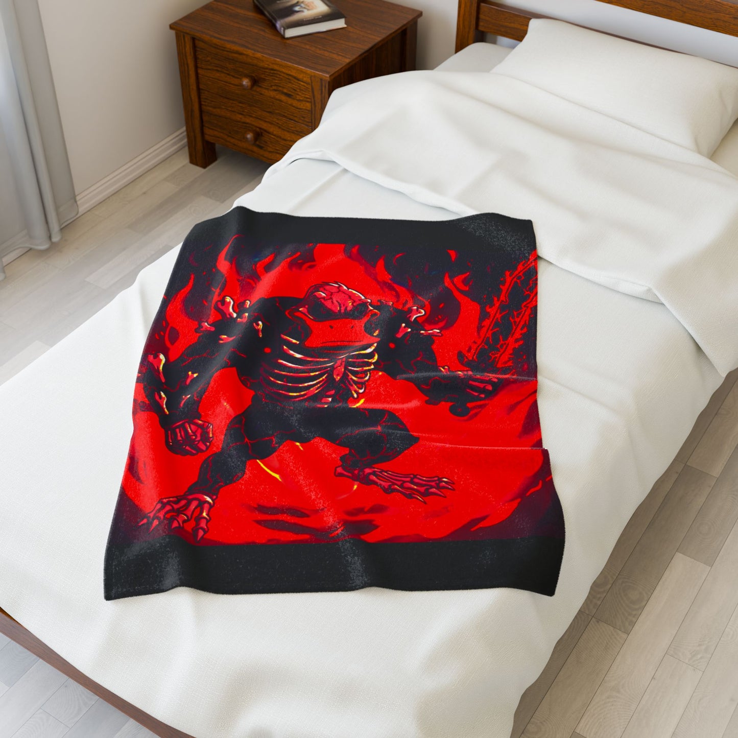Halloween Agent Quacks Series Velveteen Plush Blanket - Skeleton Quacks Design