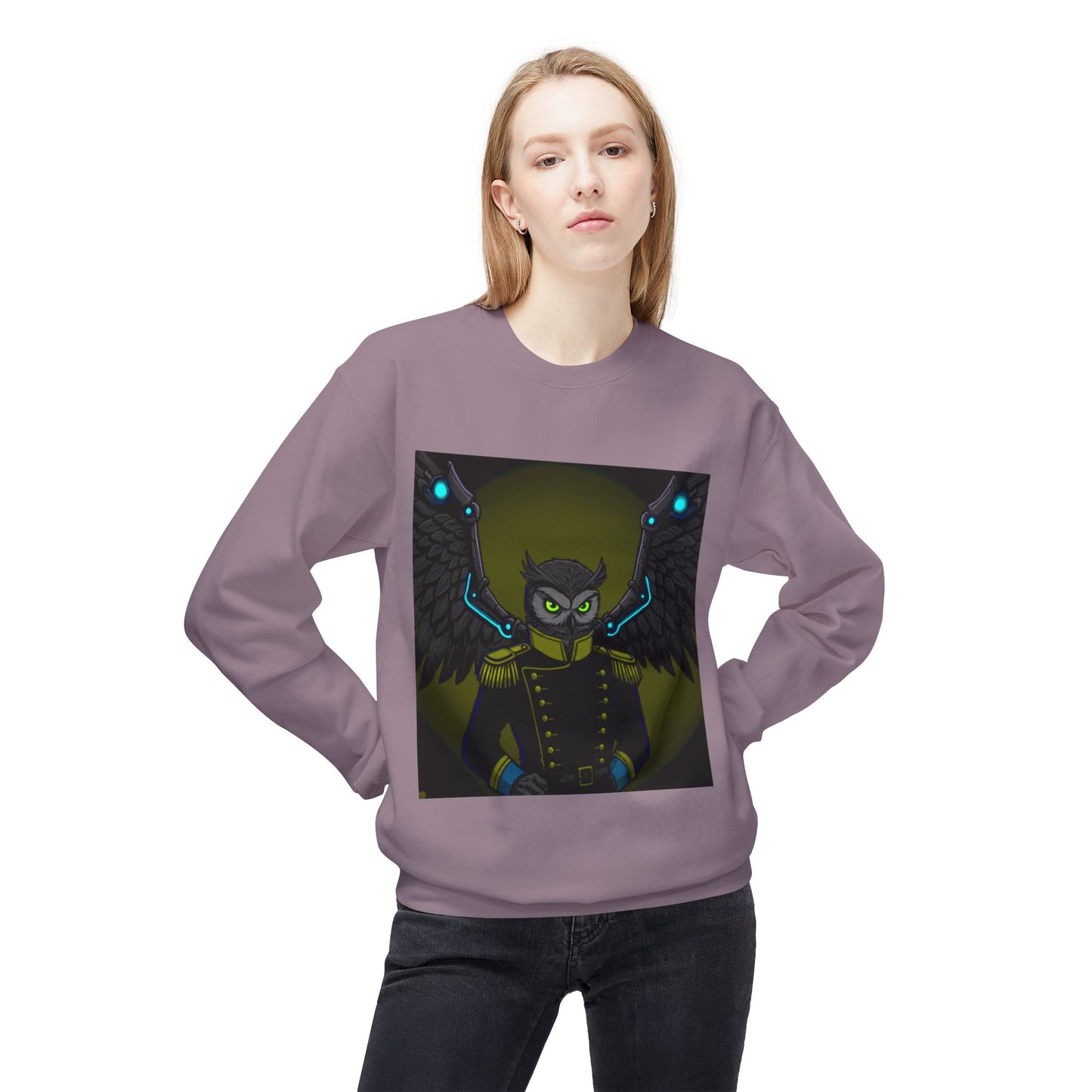 Agent Quacks Series Unisex Midweight Softstyle Fleece Crewneck Sweatshirt - General Onyx Design