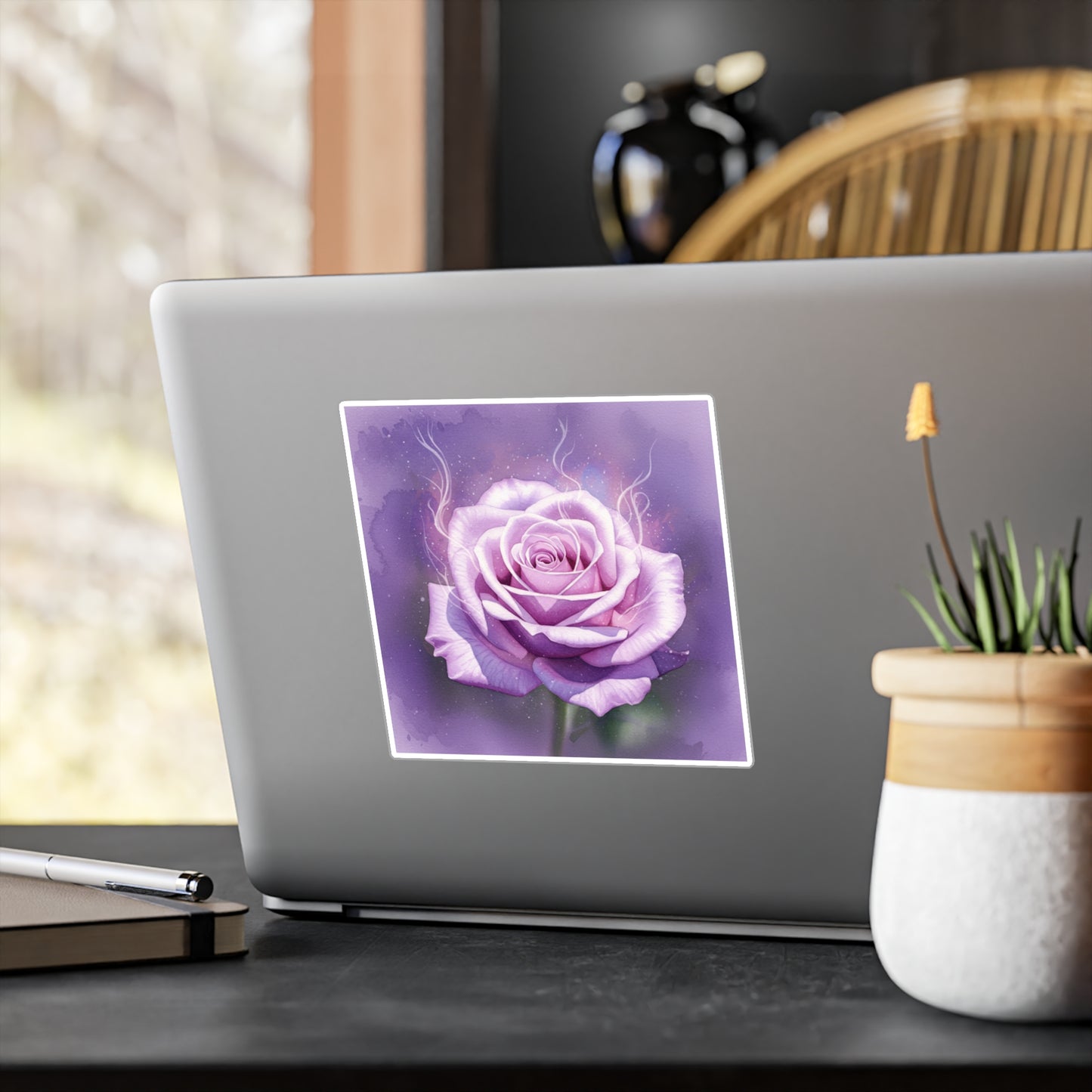 Purple Rose Kiss-Cut Vinyl Decals