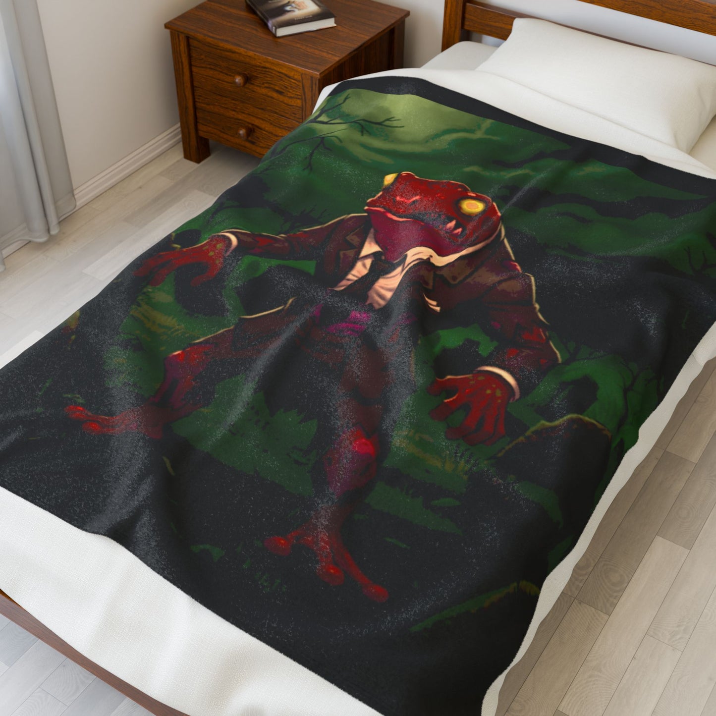 Halloween Agent Quacks Series Velveteen Plush Blanket - Zombie Goro Design