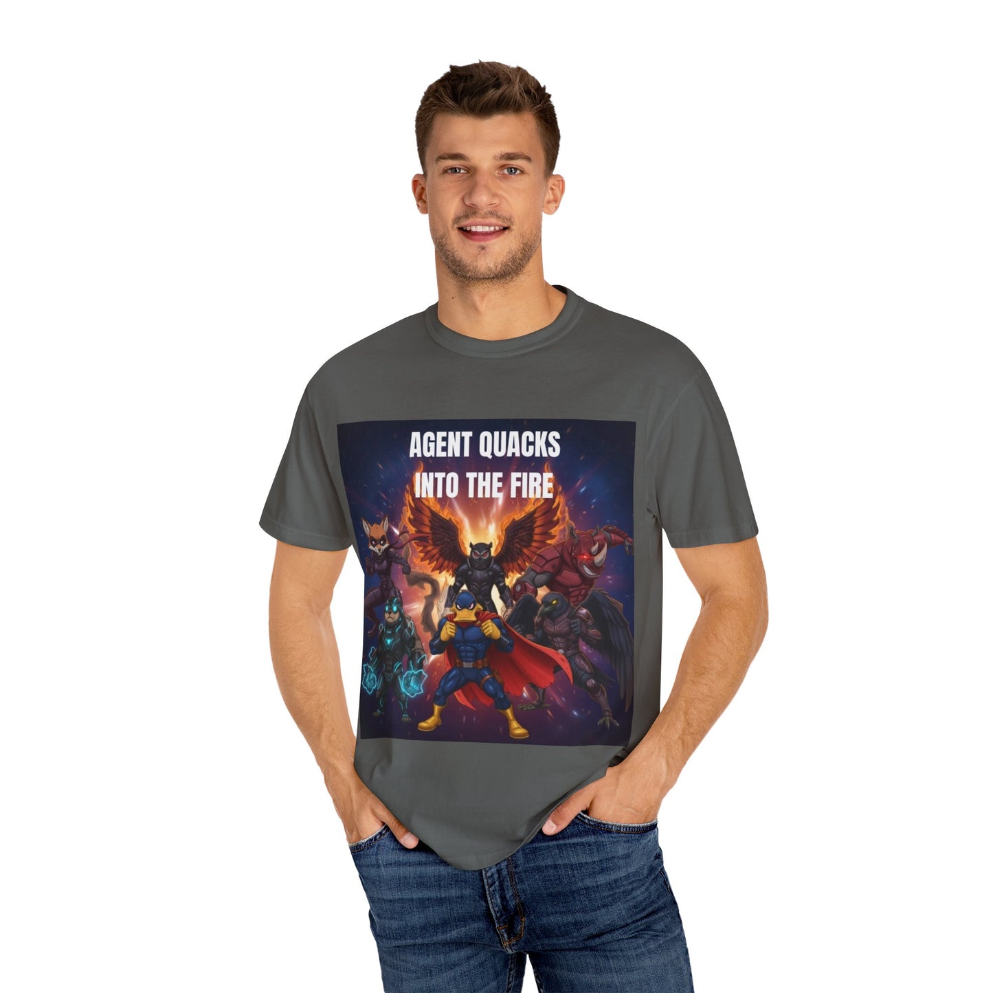 Agent Quacks – Into the Fire | Unisex Garment-Dyed T-Shirt
