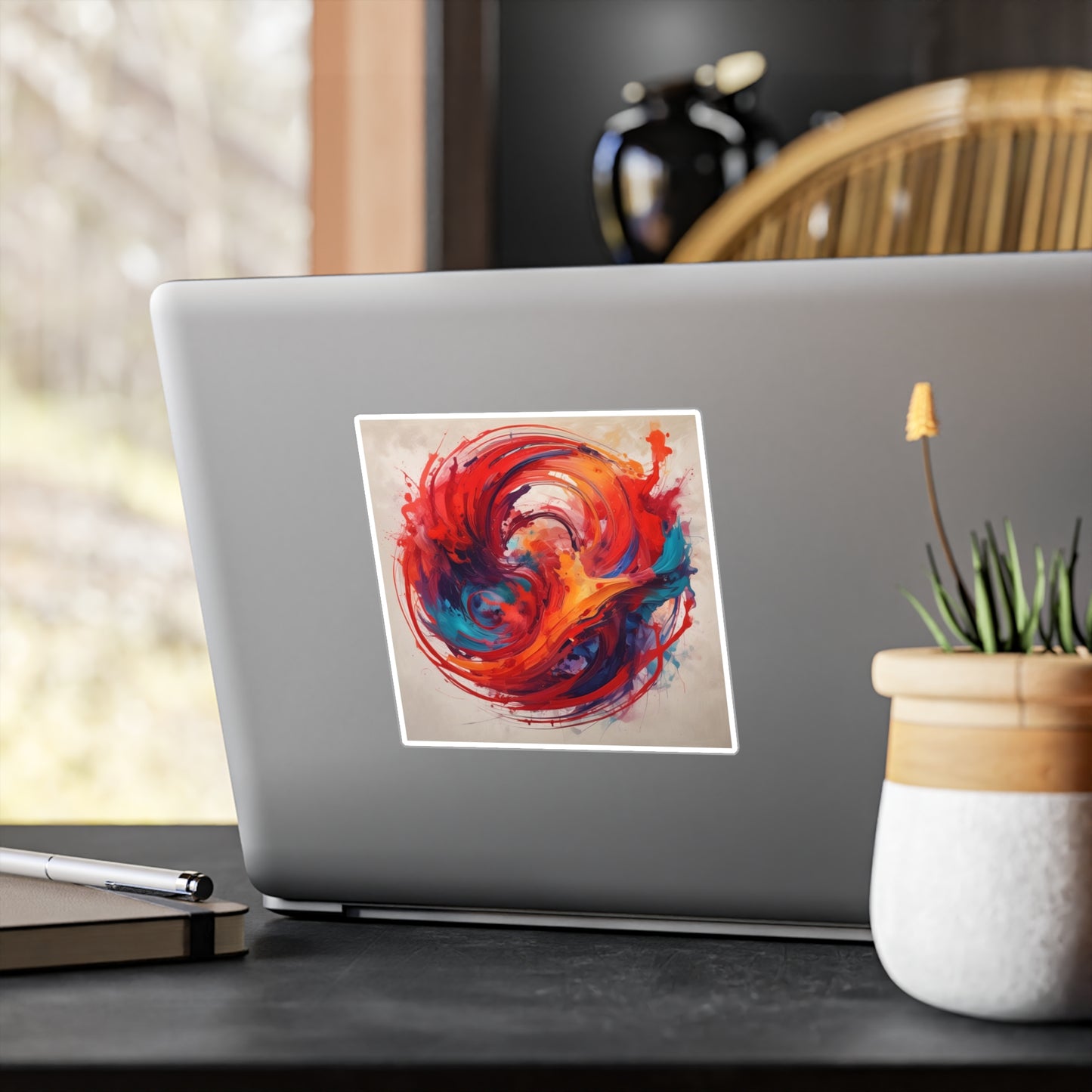 Abstract Swirl Painting Kiss-Cut Vinyl Decals
