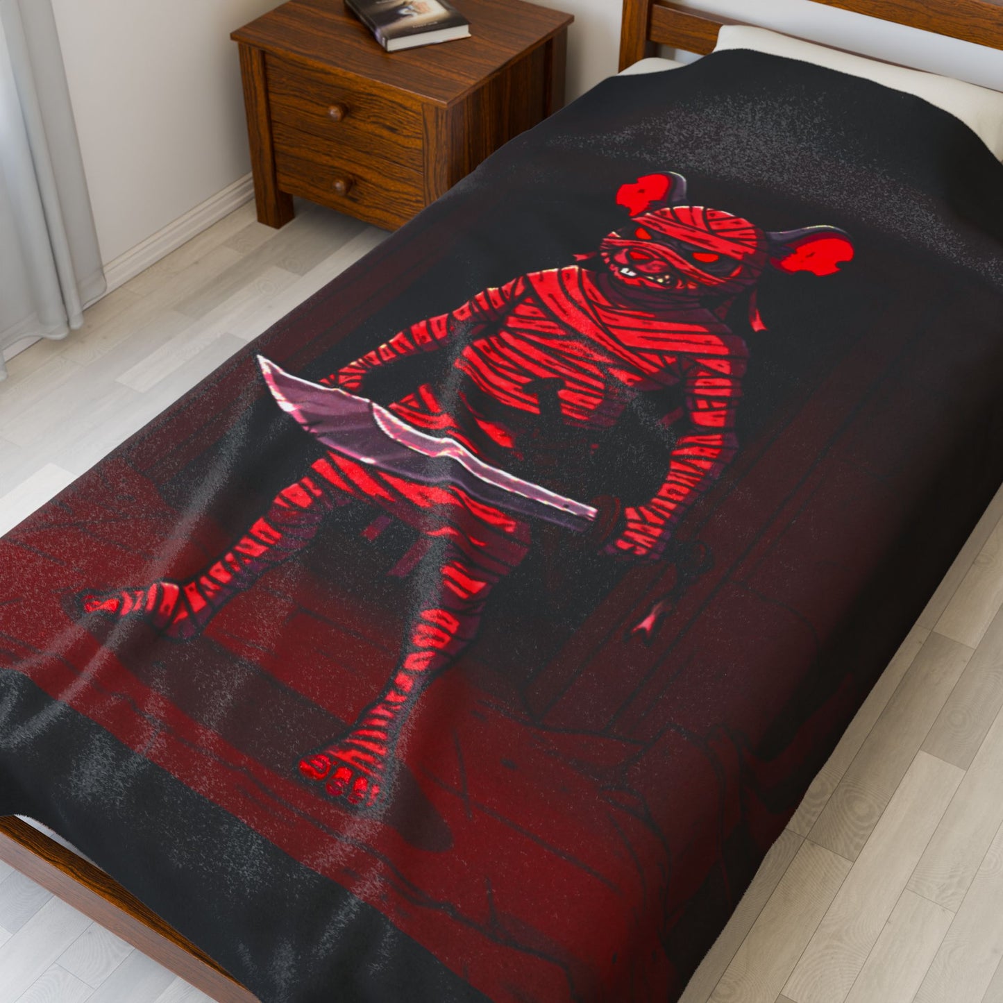 Halloween Agent Quacks Series Velveteen Plush Blanket - Mummy Dr Murn Design