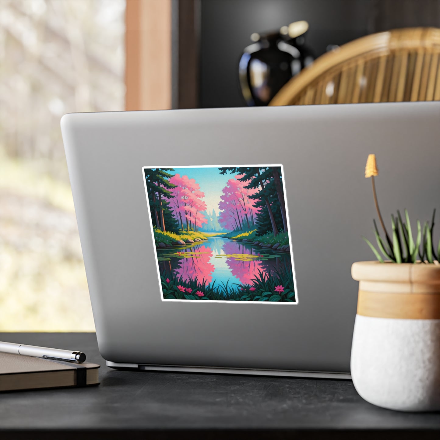 Nature Lake Painting Kiss-Cut Vinyl Decals