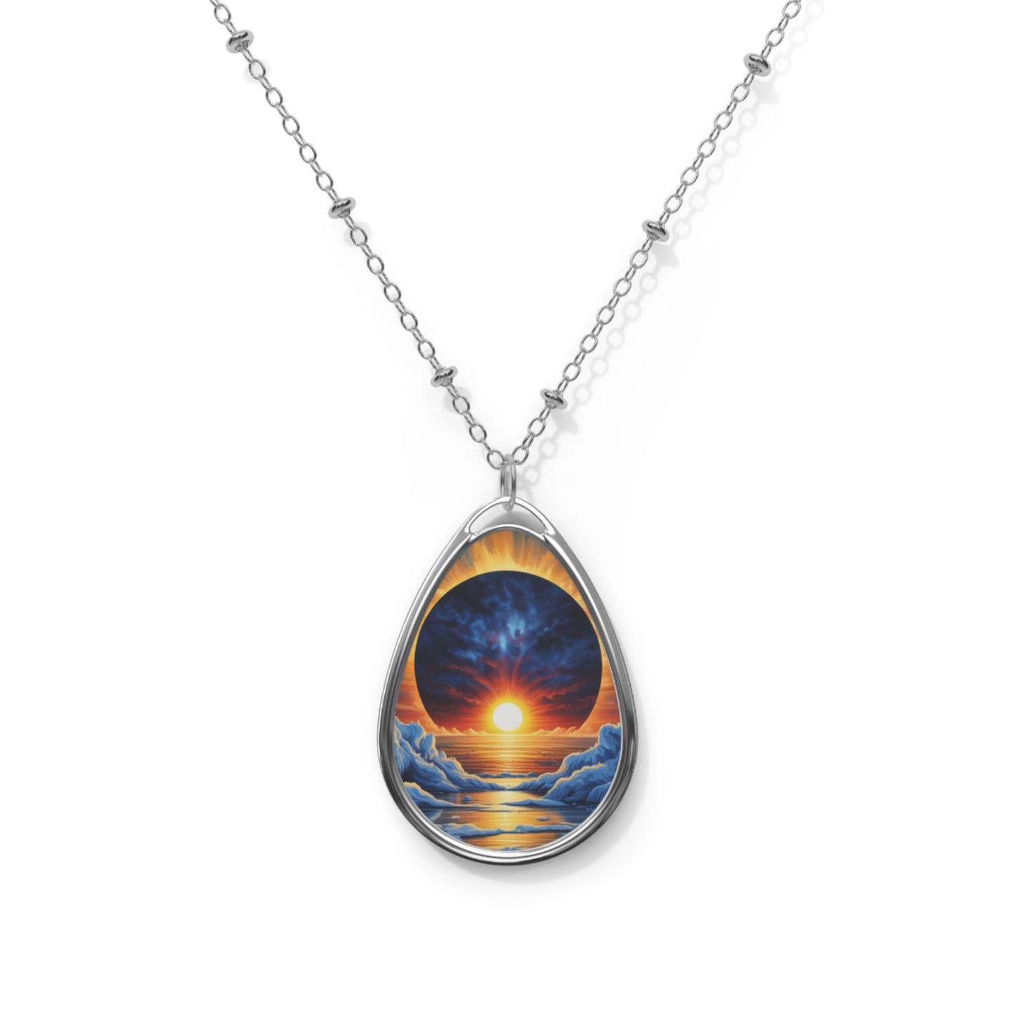 Frozen Sunset Oval Necklace