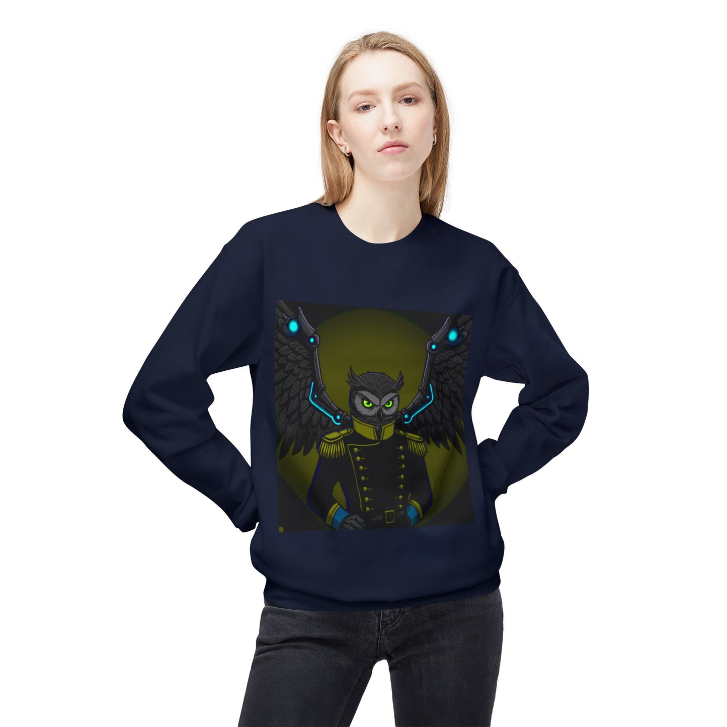Agent Quacks Series Unisex Midweight Softstyle Fleece Crewneck Sweatshirt - General Onyx Design