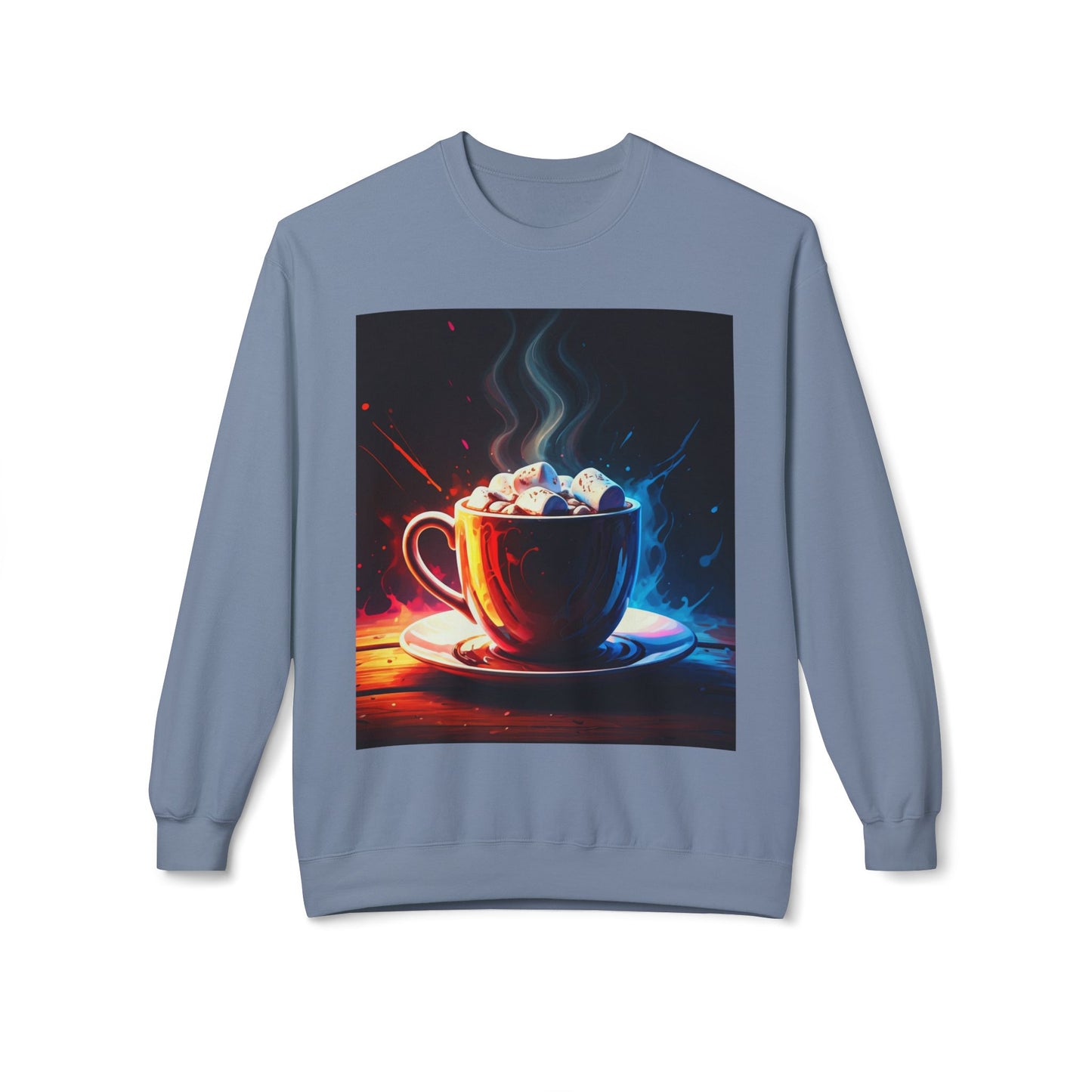 Abstract Hot Chocolate Graphic Unisex Midweight Softstyle Fleece Crewneck Sweatshirt