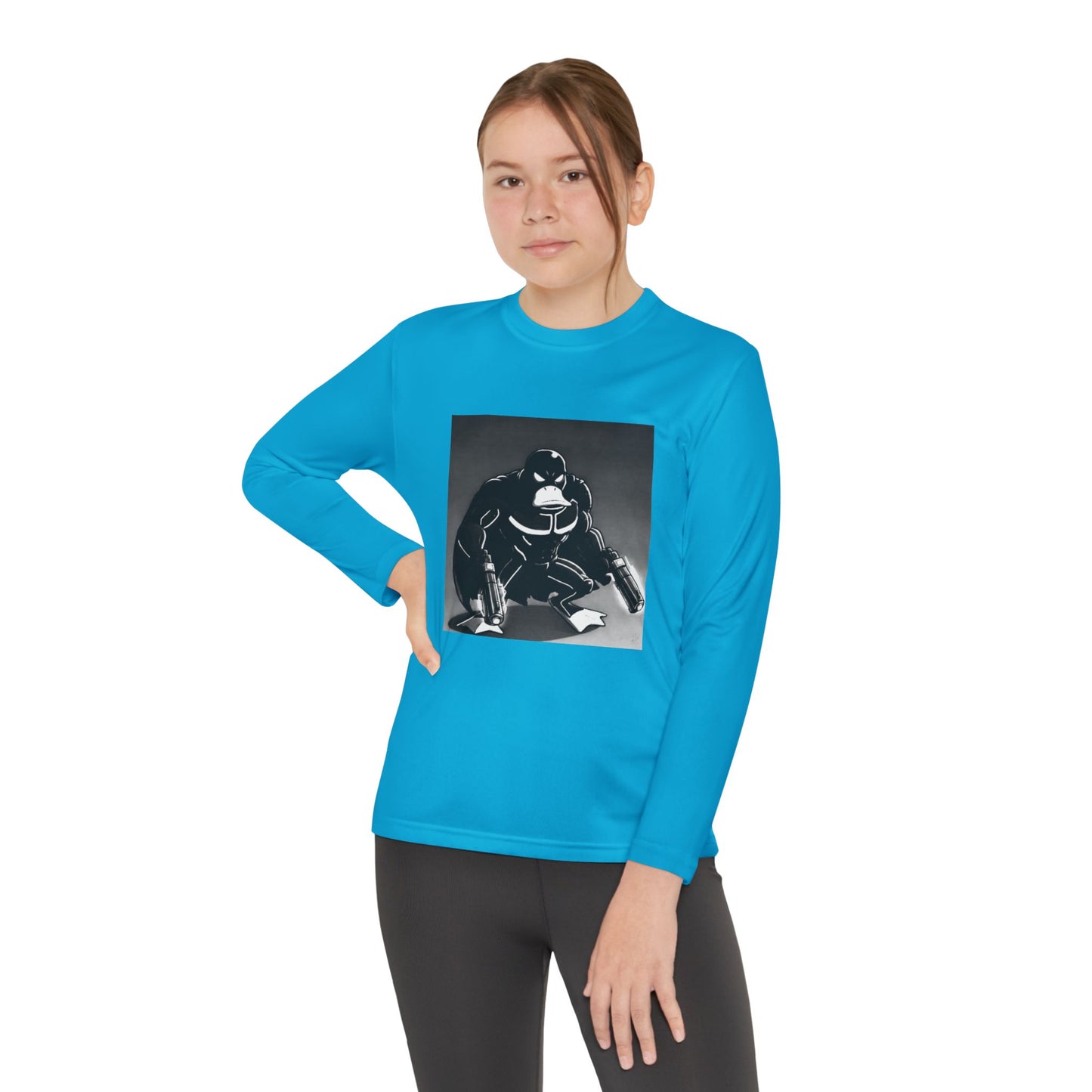 Agent Quacks Series Youth Long Sleeve Competitor Tee - Vigilante Quacks Design