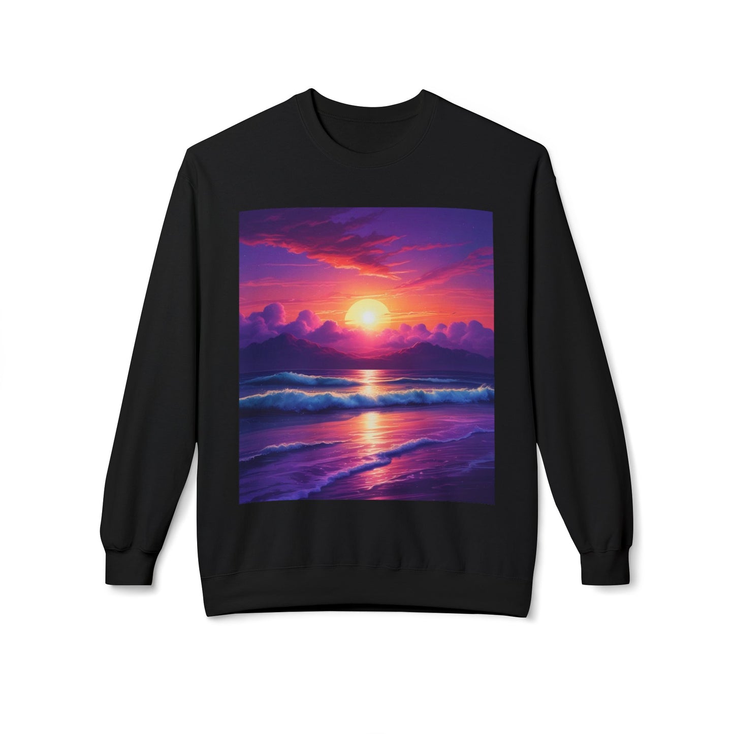 Sunset Ocean Crewneck Sweatshirt - Cozy Layer for Beach Lovers, Gift for Nature Enthusiasts, Perfect for Casual Days, Vibrant Art Apparel