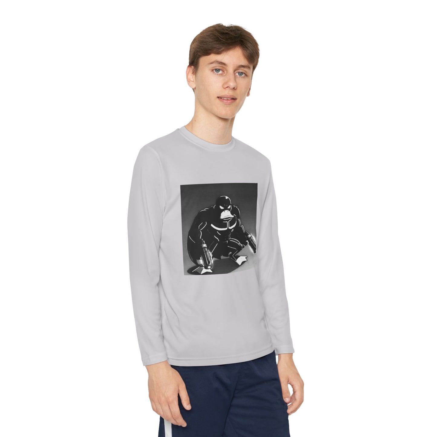 Agent Quacks Series Youth Long Sleeve Competitor Tee - Vigilante Quacks Design