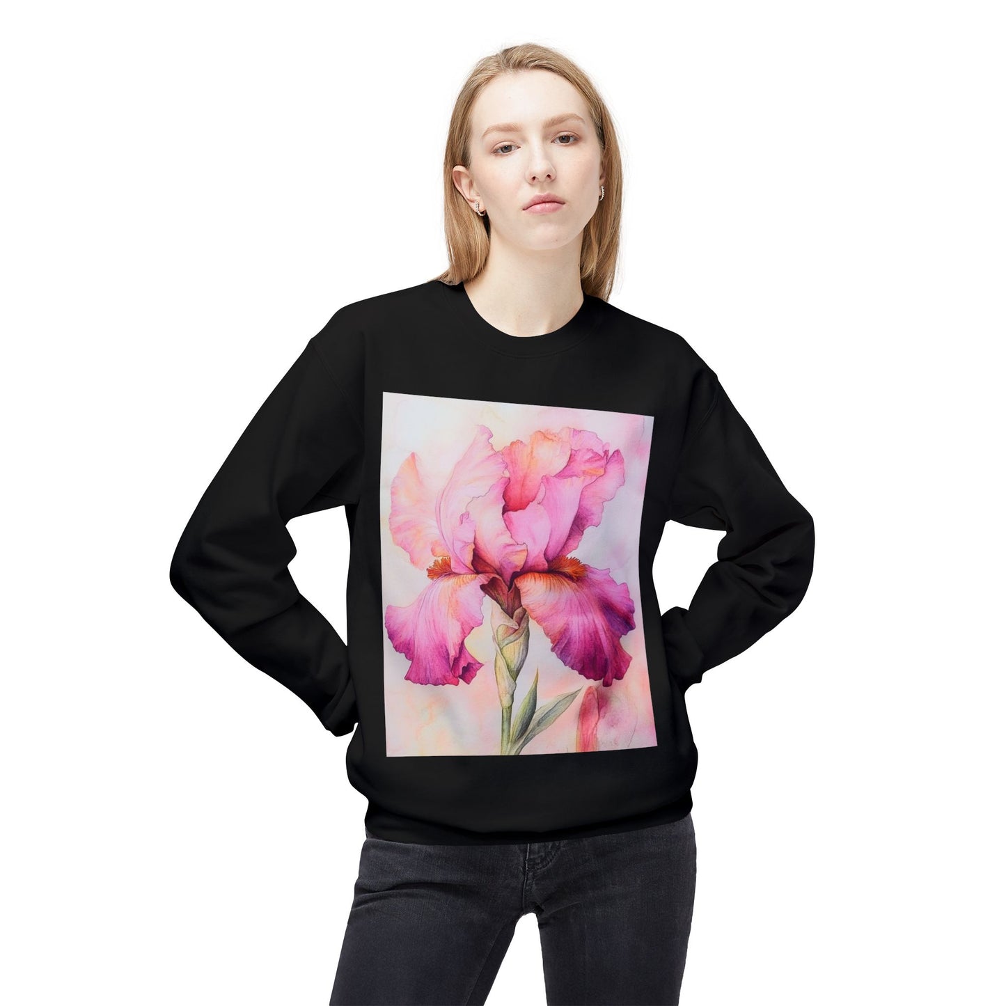 Floral Print Crewneck Sweatshirt, Cozy Sweatshirt, Spring Fashion, Gift for Her, Casual Outfit, Comfortable Fleece