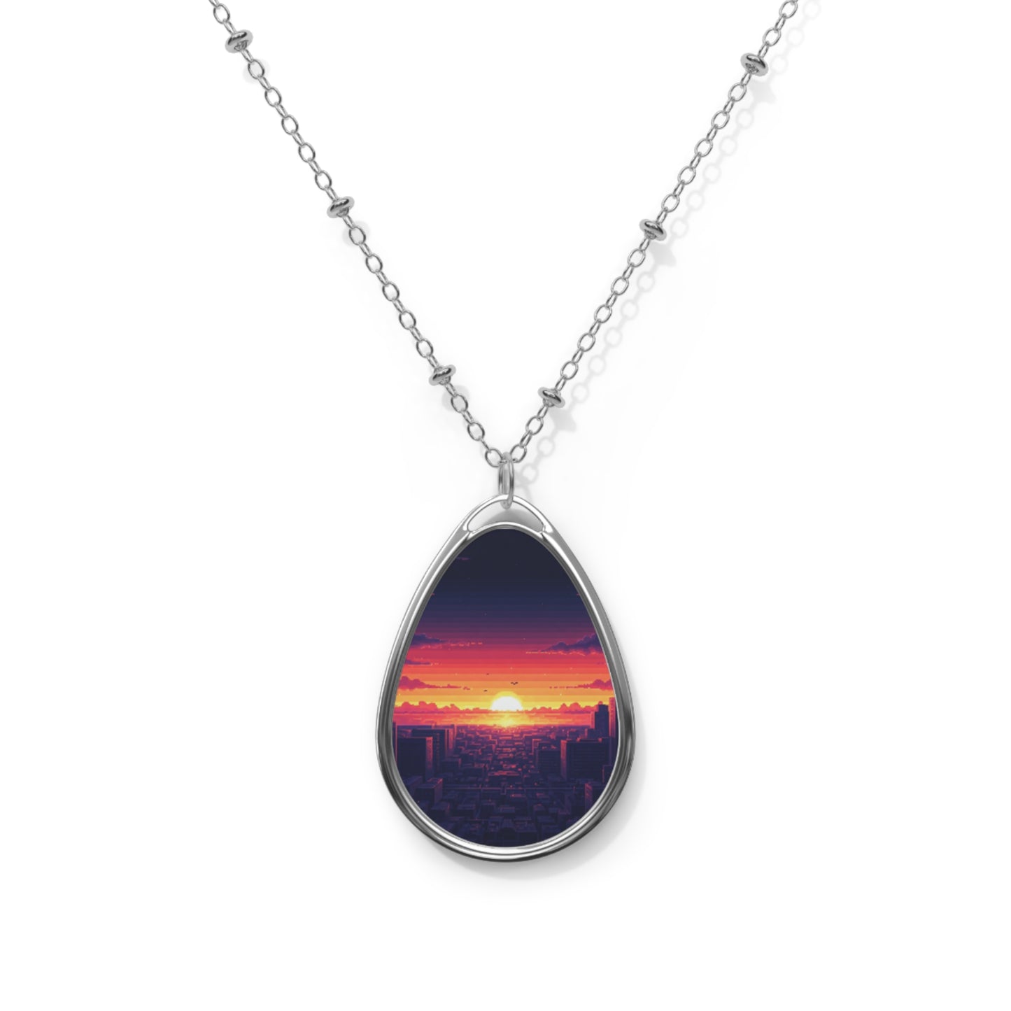 Sunset Skyline Oval Necklace