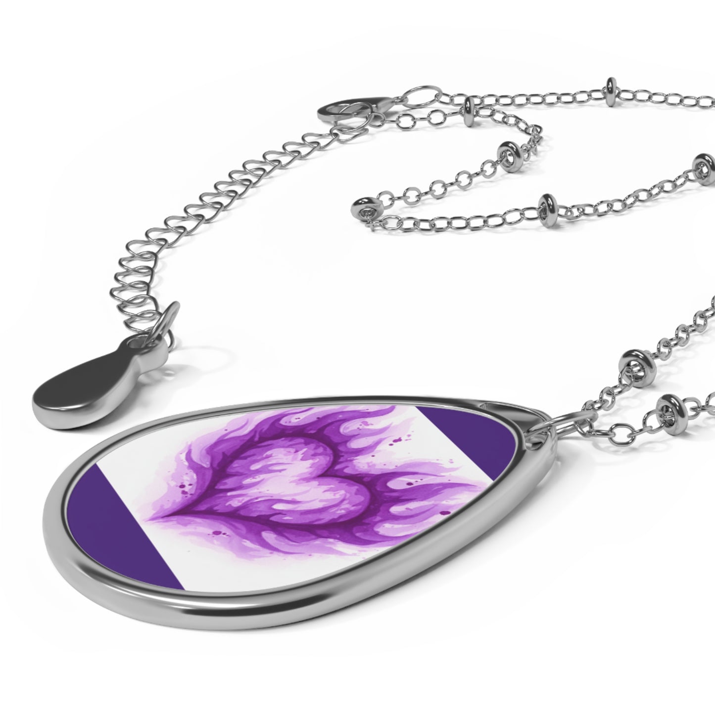 Fire Heart Oval Necklace