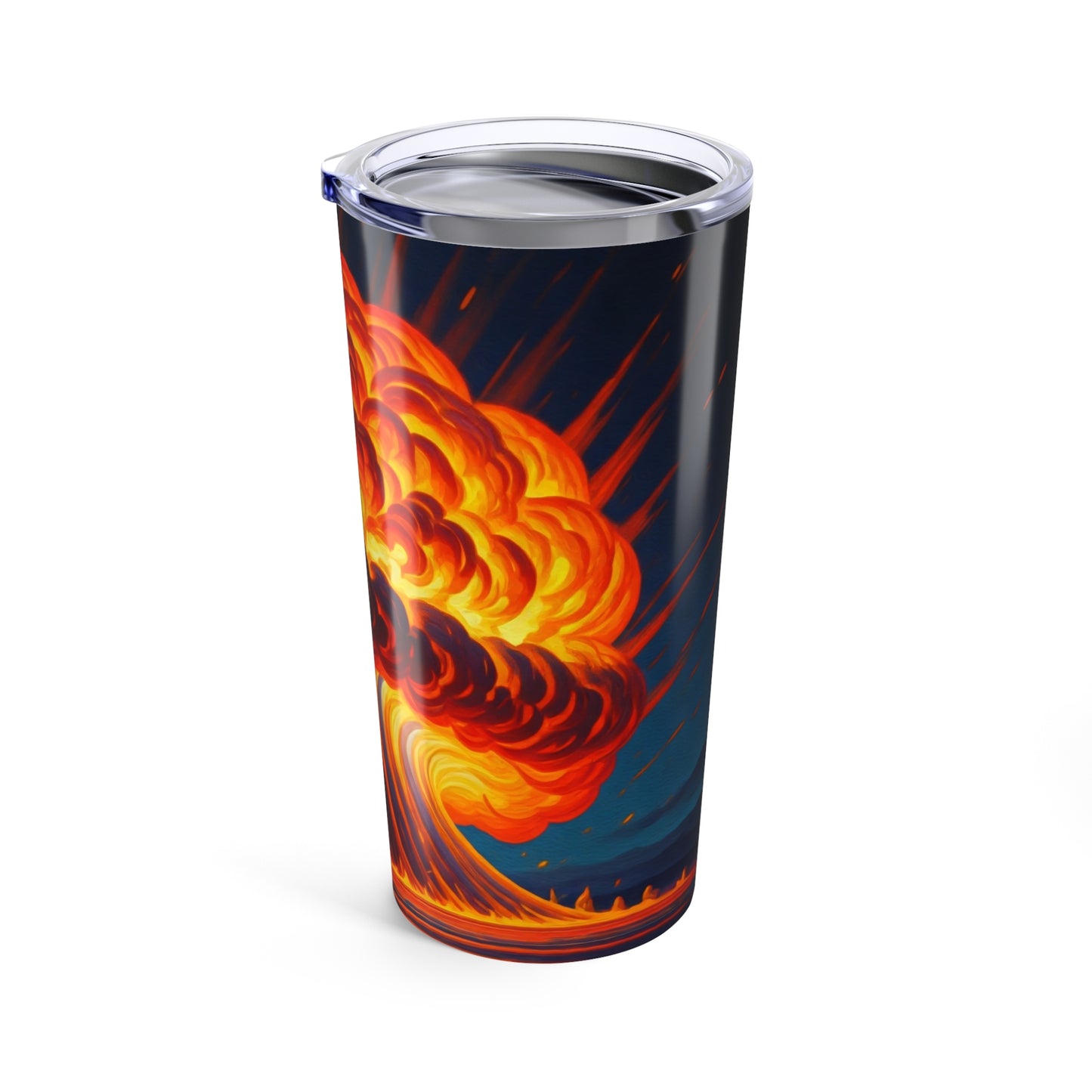 Bold Explosion Tumbler, 20oz Travel Mug, Vibrant Coffee Cup, Gift for Gamers, Unique Eco-Friendly Drinkware