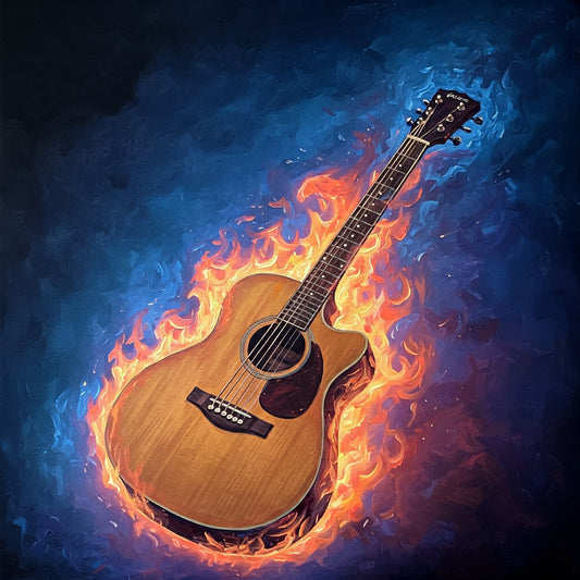 Flaming Guitar pack of 16