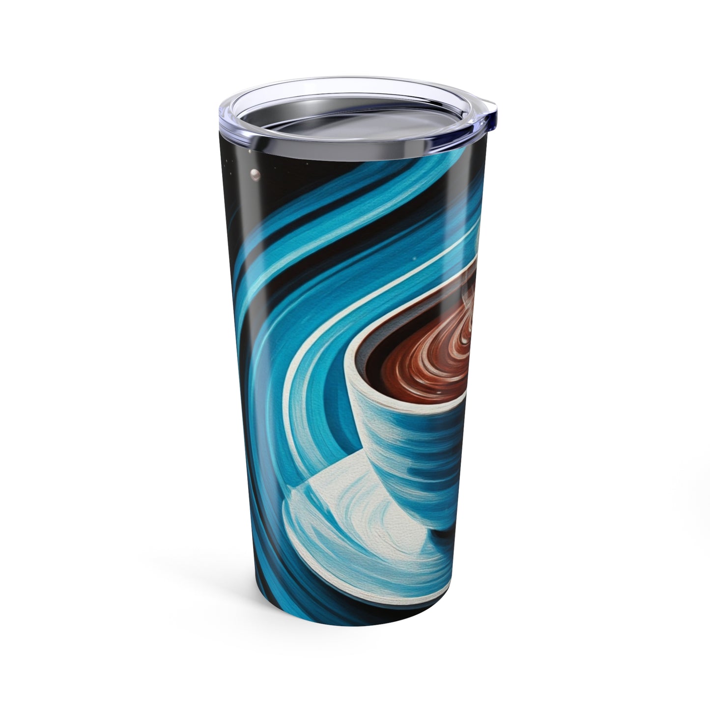 Coffee Graphic 20oz Tumbler - Vibrant Coffee Swirls, Perfect for Home, Office, Gifts, Travel, Coffee Lovers, Unique Design