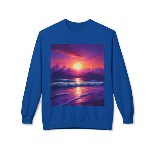 Sunset Ocean Crewneck Sweatshirt - Cozy Layer for Beach Lovers, Gift for Nature Enthusiasts, Perfect for Casual Days, Vibrant Art Apparel