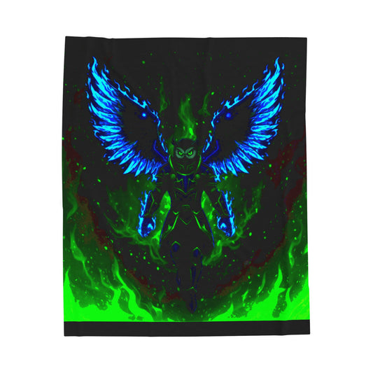 Halloween Agent Quacks Series Velveteen Plush Blanket - Fiery General Onyx Design