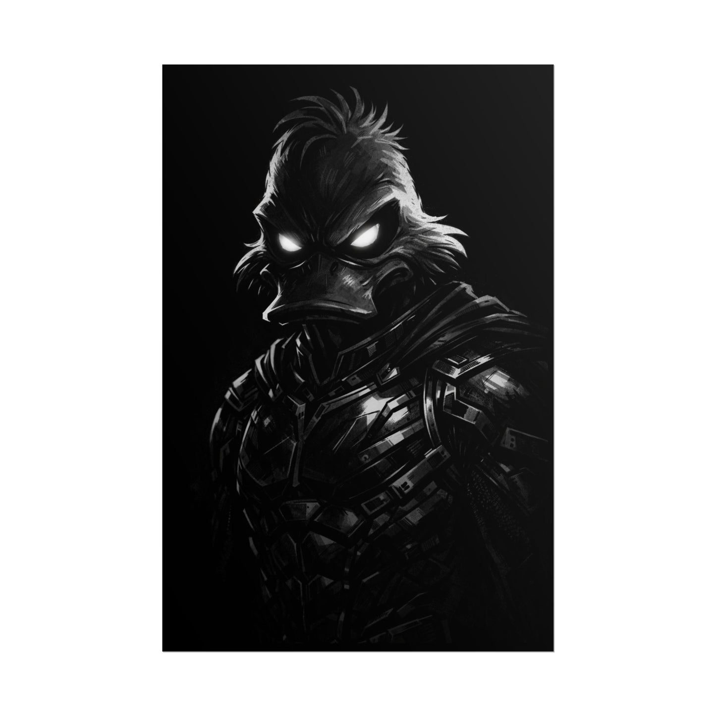 Agent Quacks Shadow Portrait Rolled Poster – Dark Cinematic Wall Art