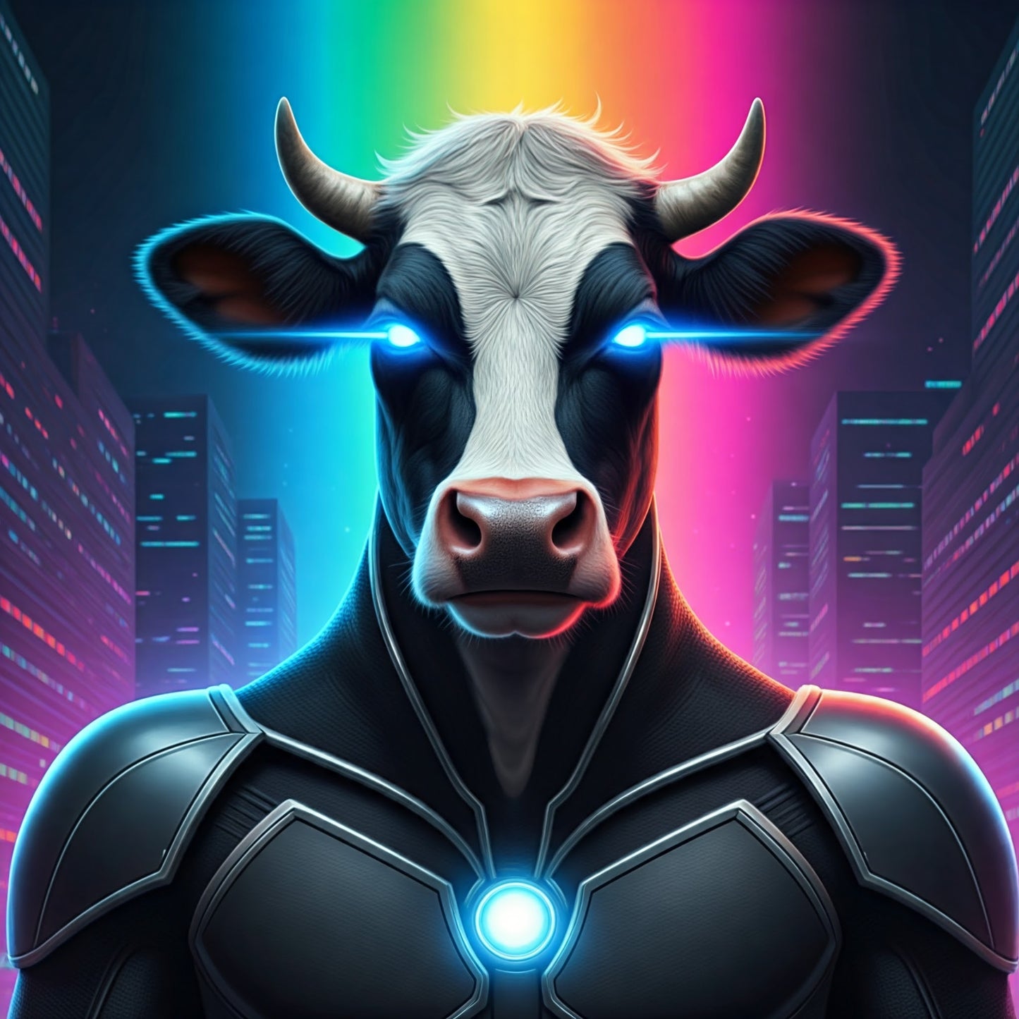 Superhero Cow Art Collection 7 Image Bundle