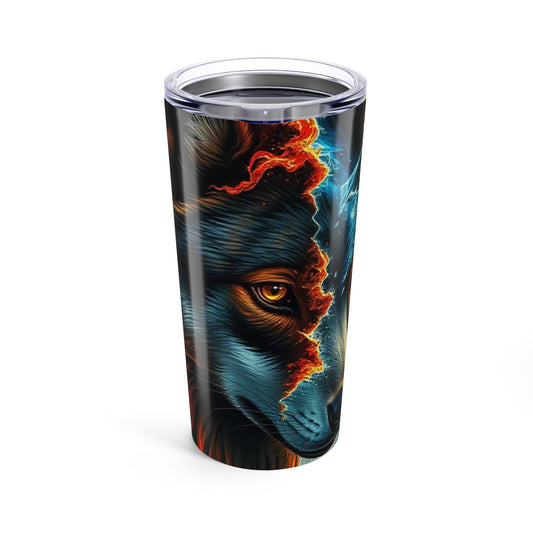 Wolf Spirit 20oz Tumbler, Stainless Steel Travel Cup, Unique Gift for Nature Lovers, Adventure Mug, Personalized Wildlife Drinkware