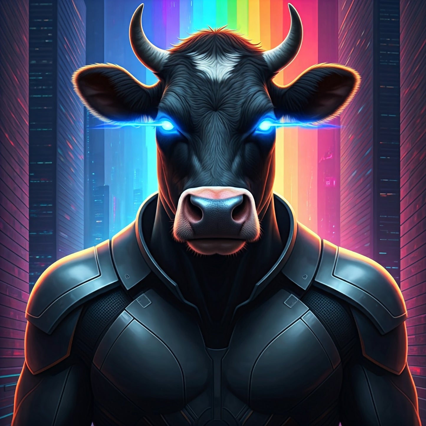 Superhero Cow Art Collection 7 Image Bundle