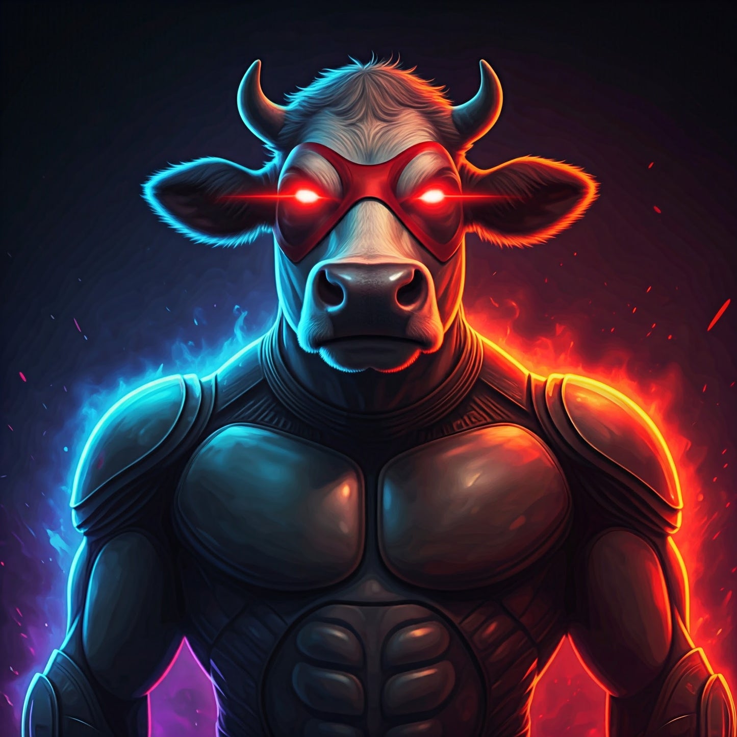 Superhero Cow Art Collection 7 Image Bundle