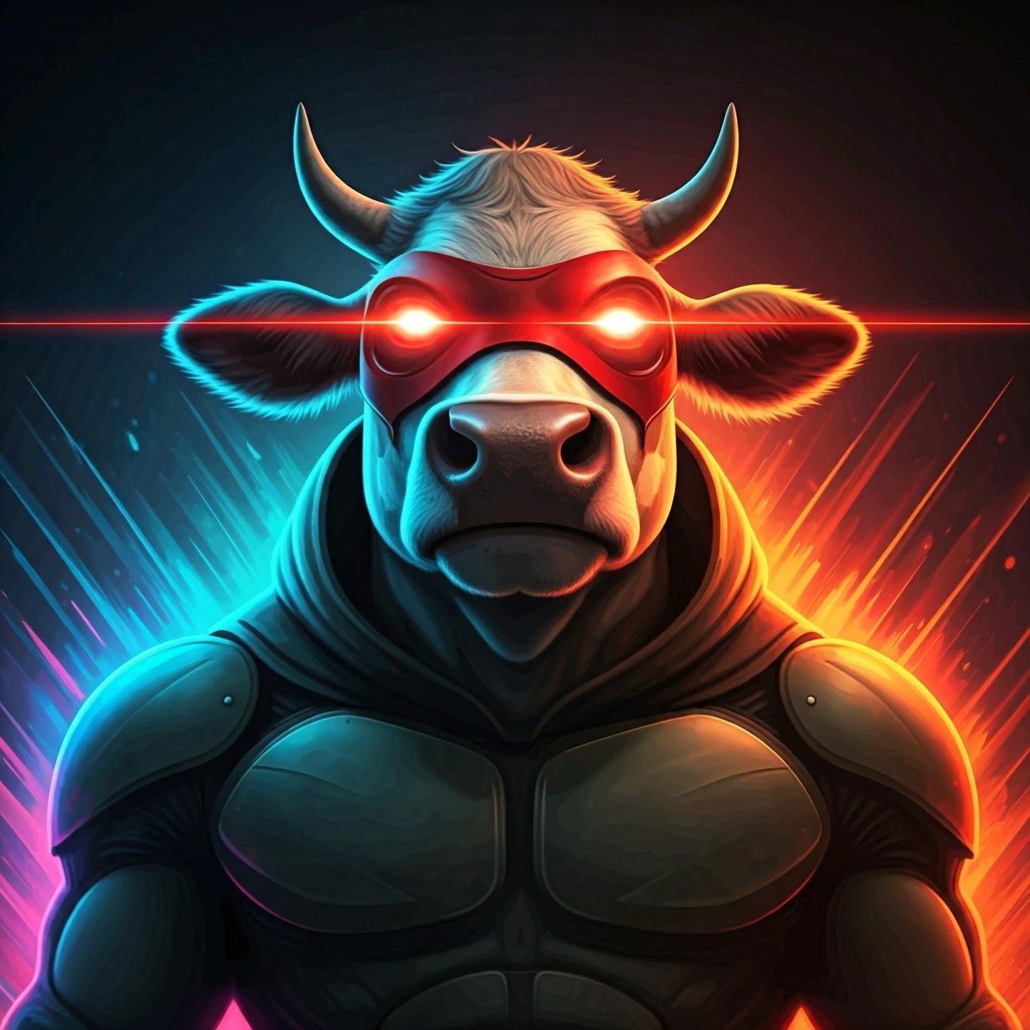 Superhero Cow Art Collection 7 Image Bundle