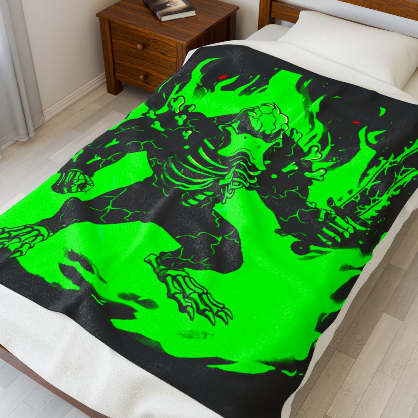 Halloween Agent Quacks Series Velveteen Plush Blanket - Skeleton Quacks Design