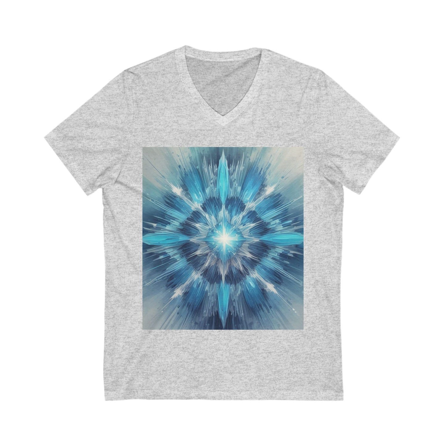 Vibrant Mandala V-Neck Tee, Spiritual Tee, Boho Shirt, Yoga Apparel, Gift for Her, Artistic Top