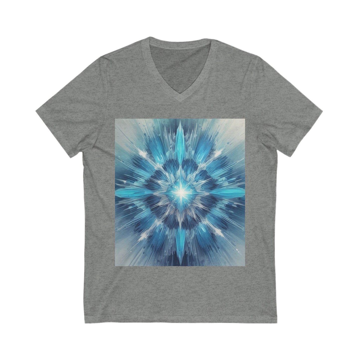 Vibrant Mandala V-Neck Tee, Spiritual Tee, Boho Shirt, Yoga Apparel, Gift for Her, Artistic Top