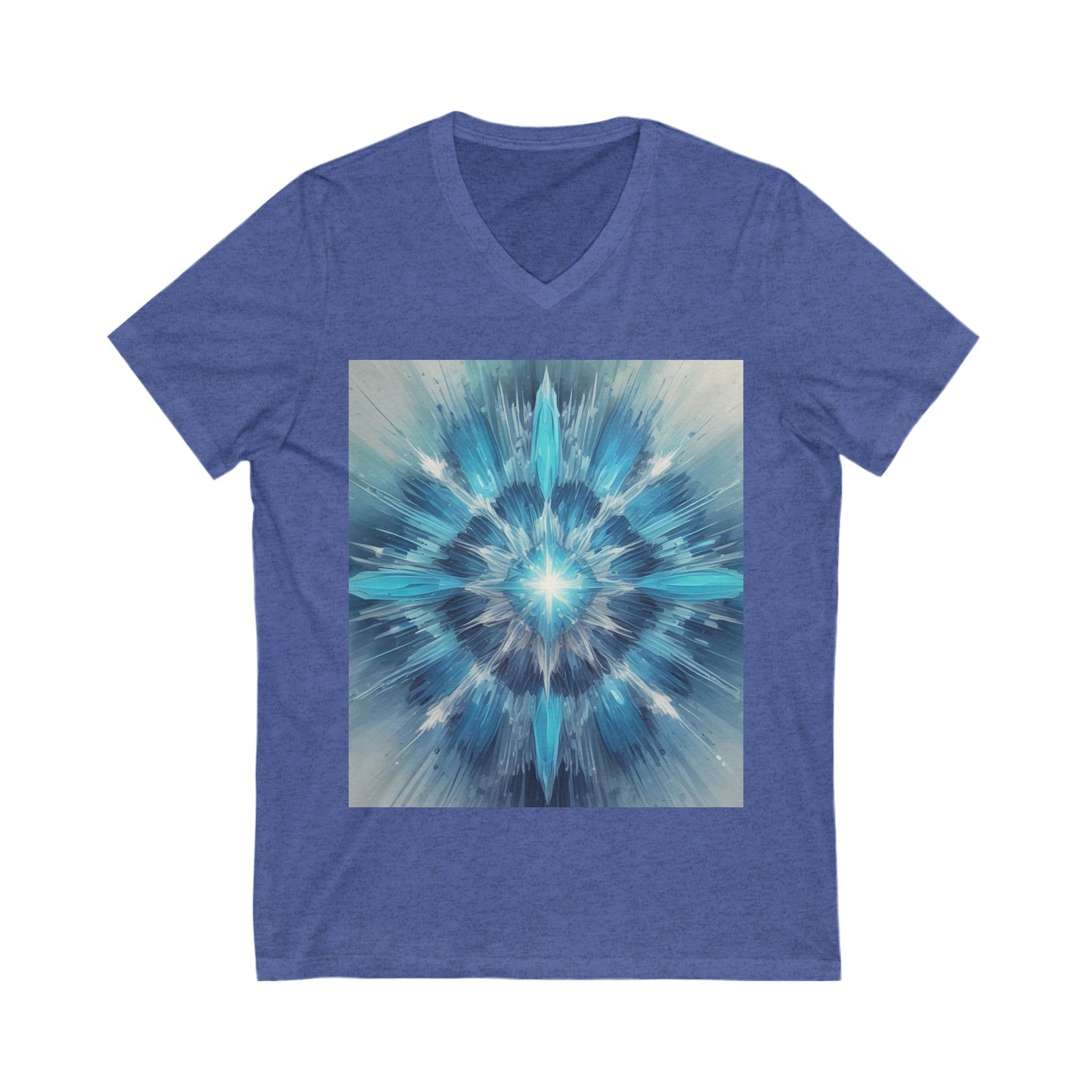 Vibrant Mandala V-Neck Tee, Spiritual Tee, Boho Shirt, Yoga Apparel, Gift for Her, Artistic Top